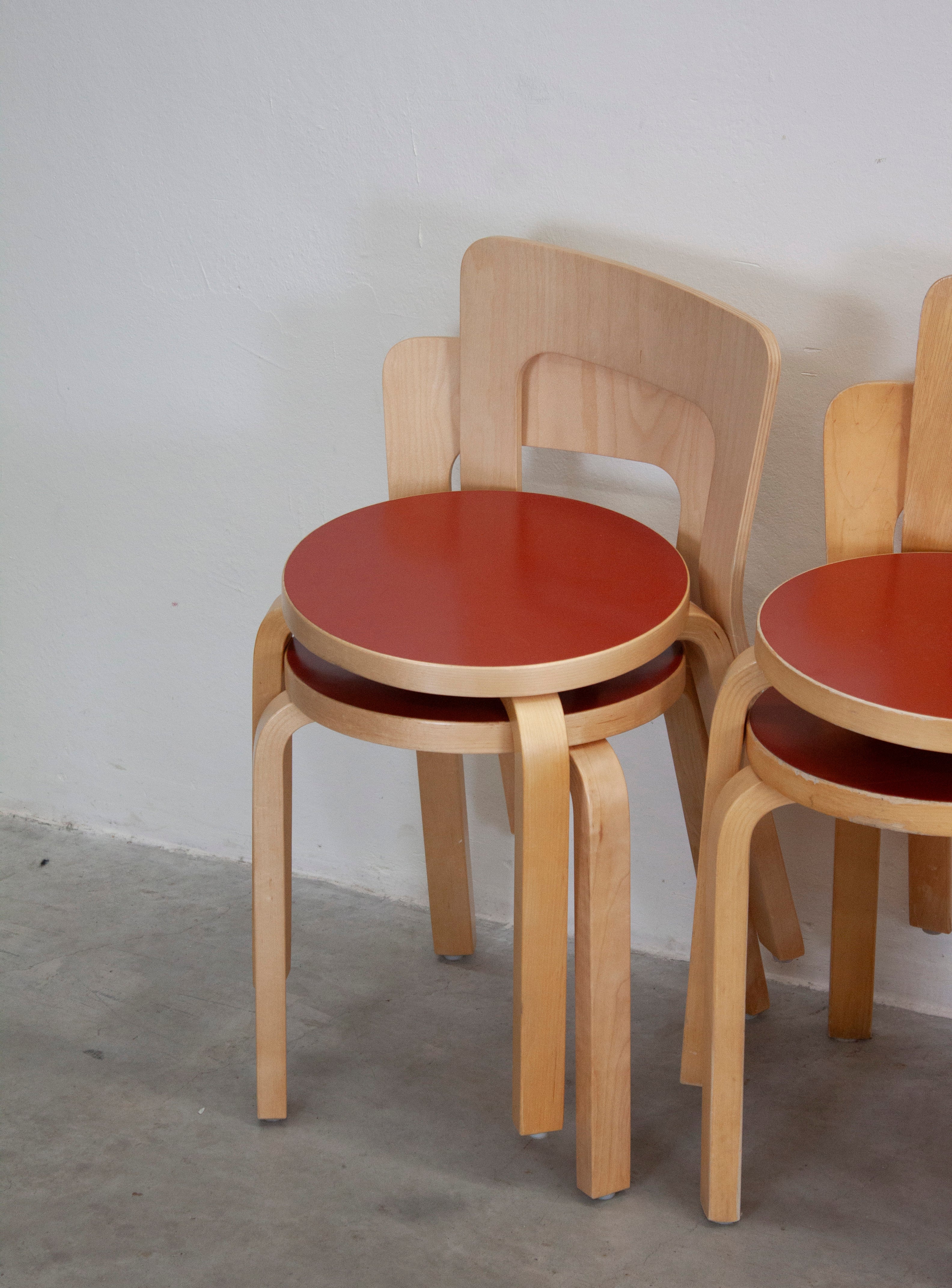 Artek Model 65 Chair by Alvar Aalto (Red) - Image 20