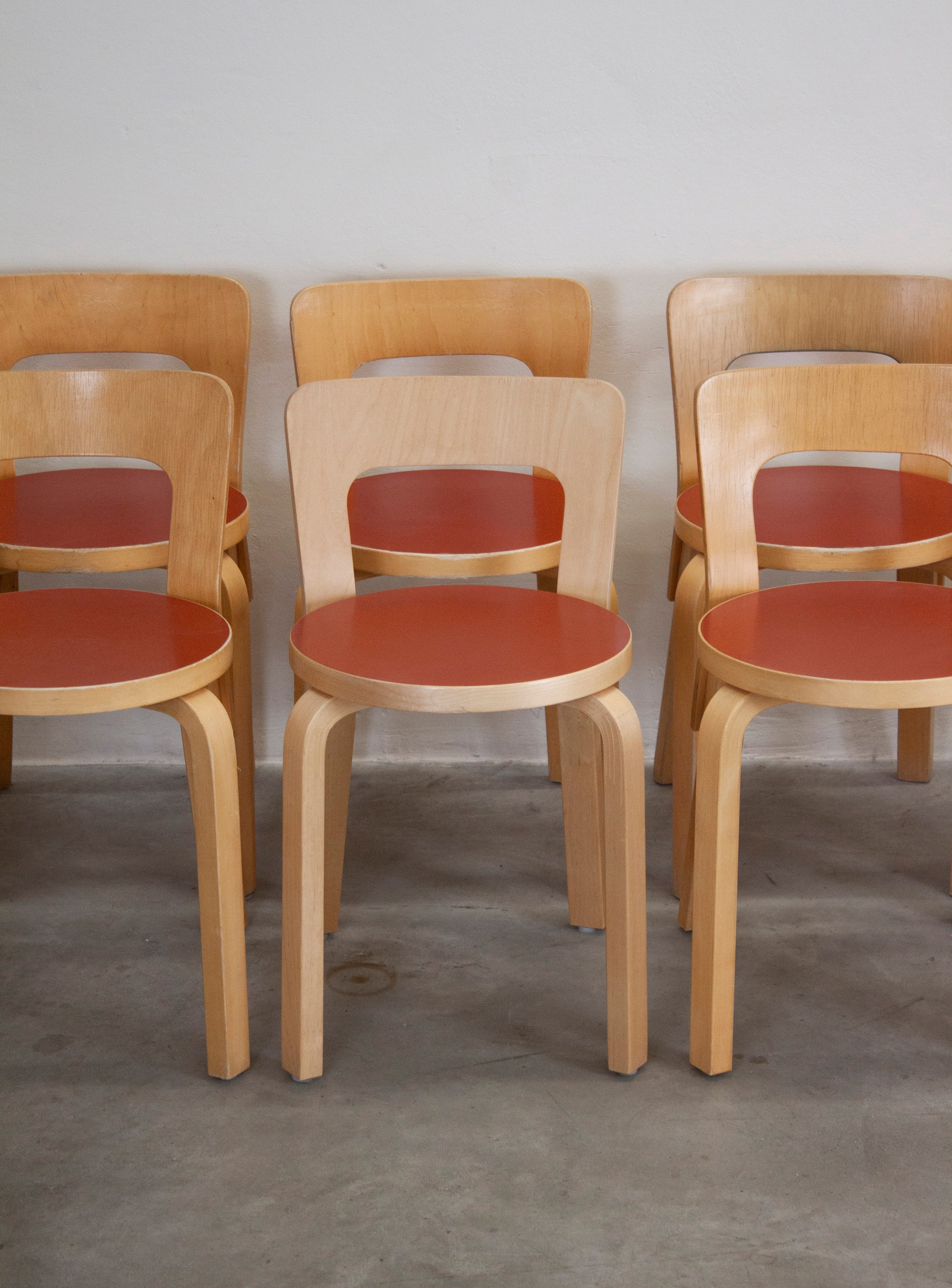Artek Model 65 Chair by Alvar Aalto (Red) - Image 25