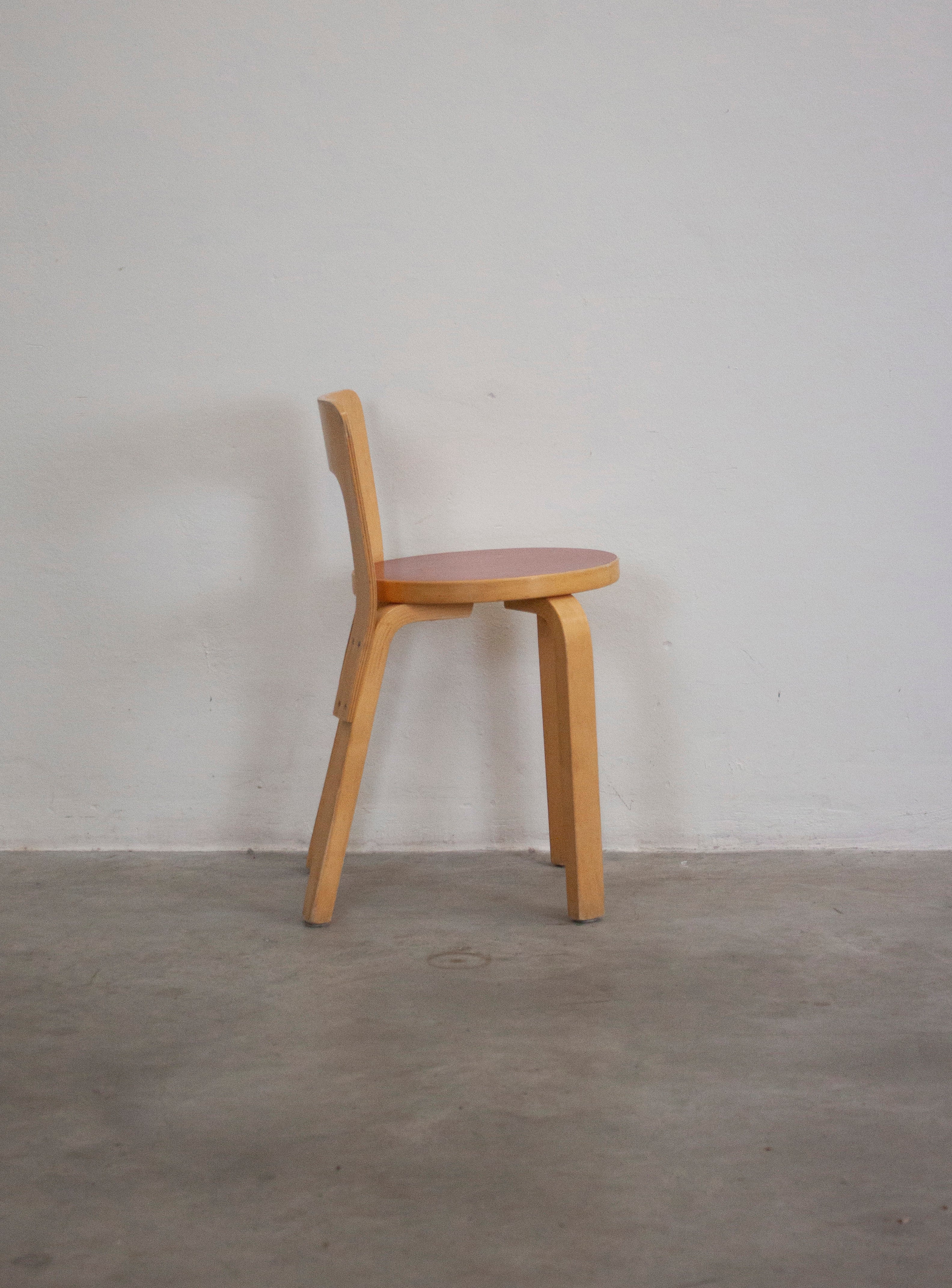 Artek Model 65 Chair by Alvar Aalto (Red) - Image 28