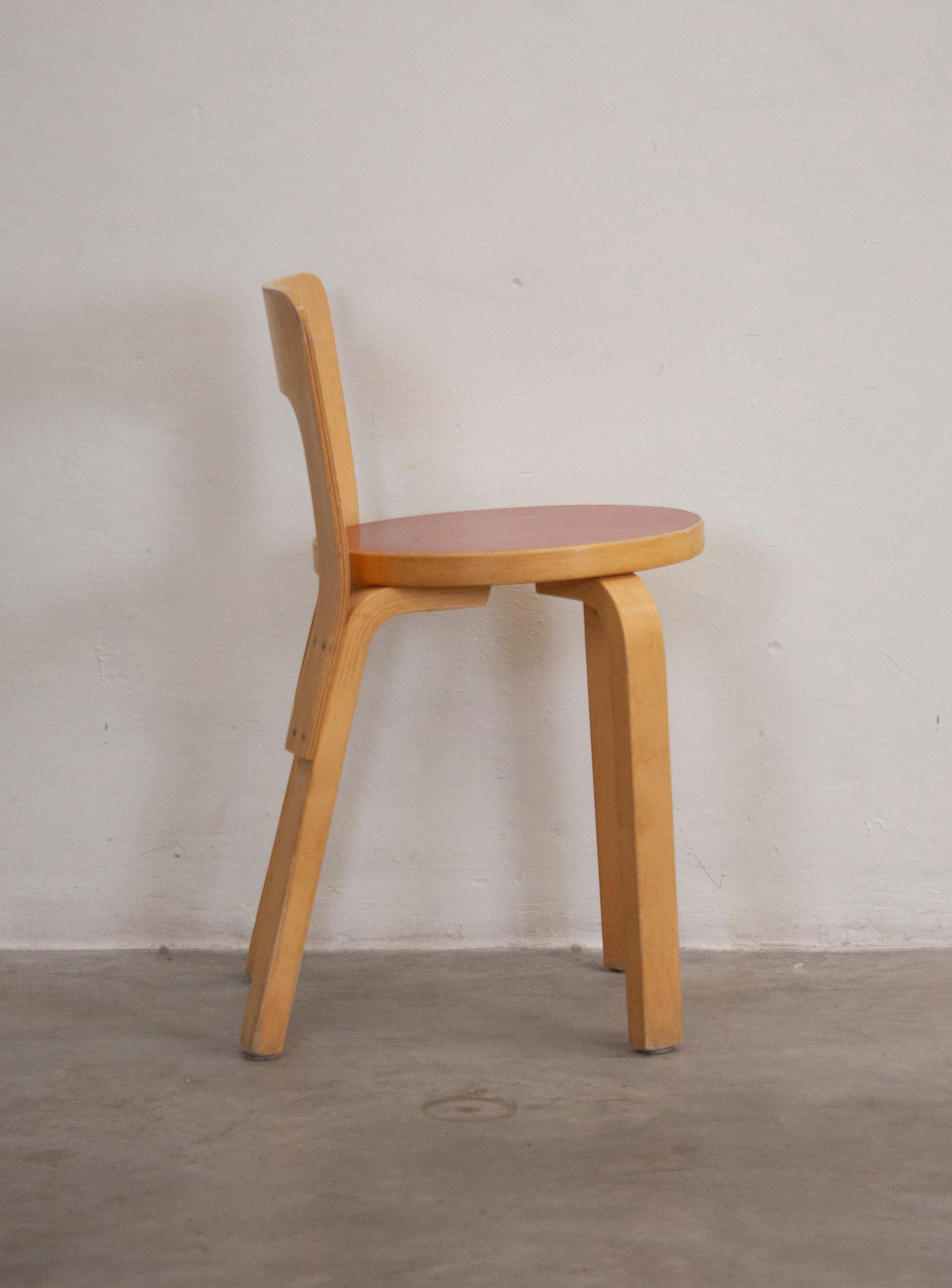 Artek Model 65 Chair by Alvar Aalto (Red) - Image 29