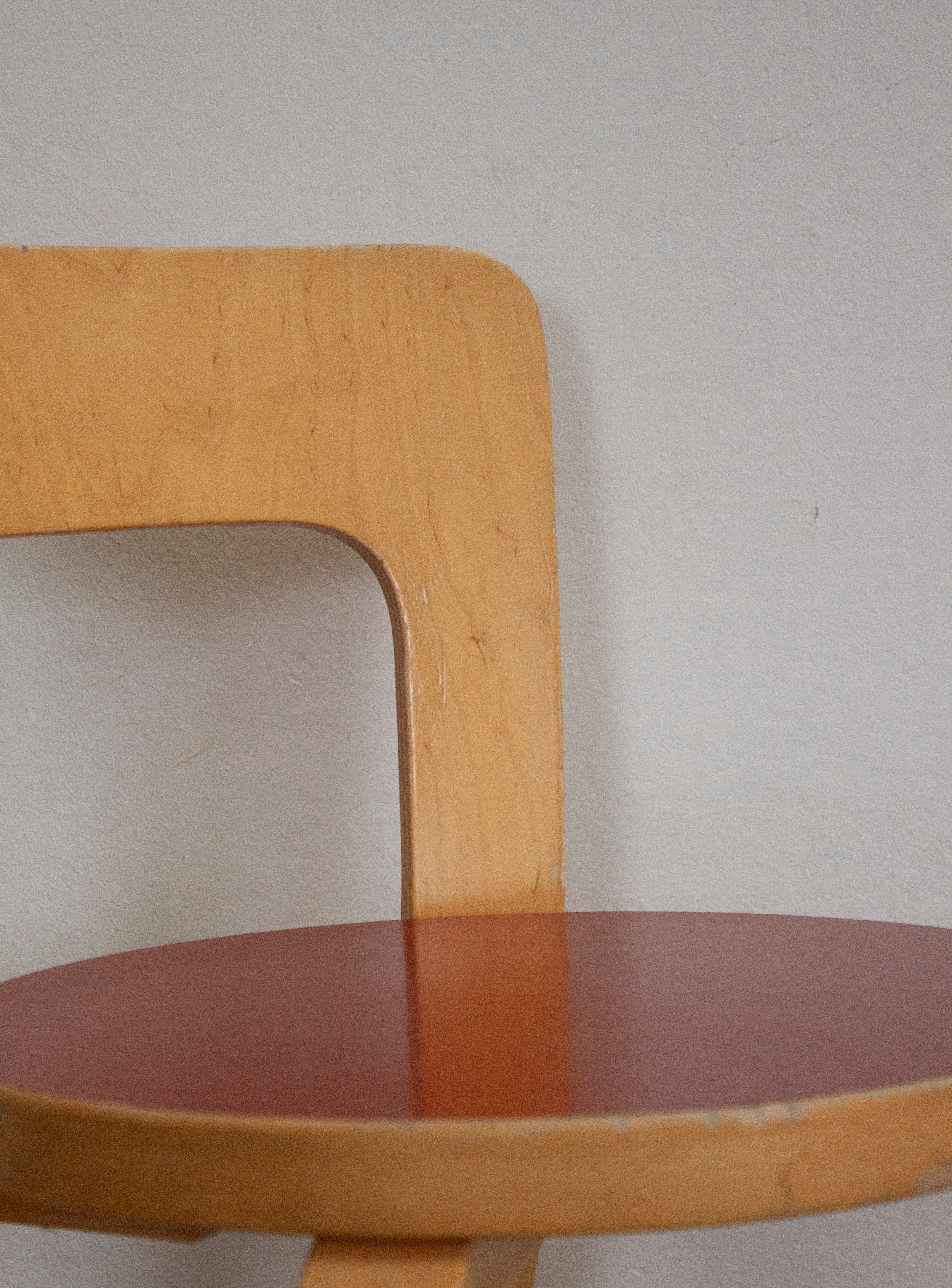 Artek Model 65 Chair by Alvar Aalto (Red) - Image 32