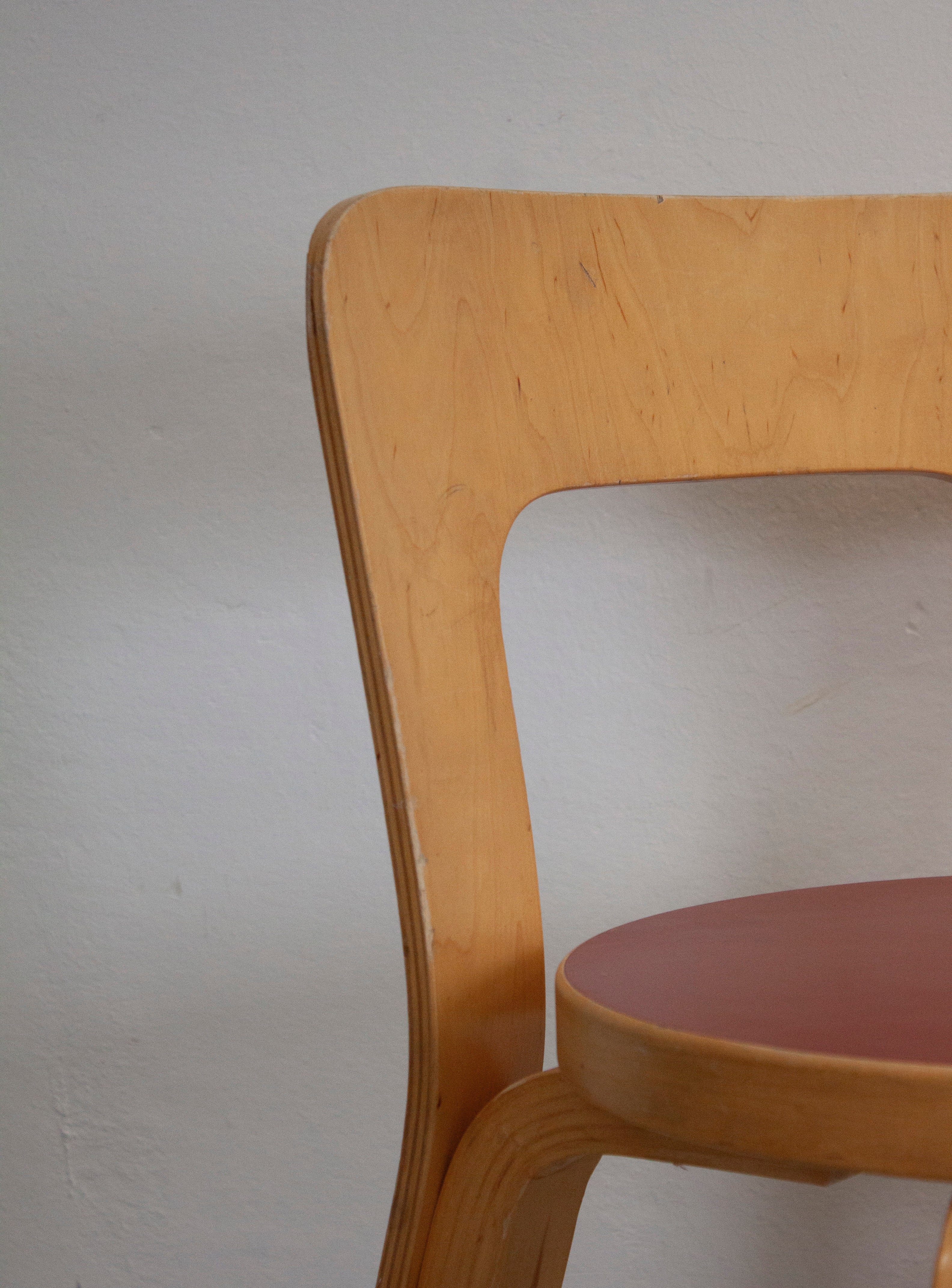 Artek Model 65 Chair by Alvar Aalto (Red) - Image 33