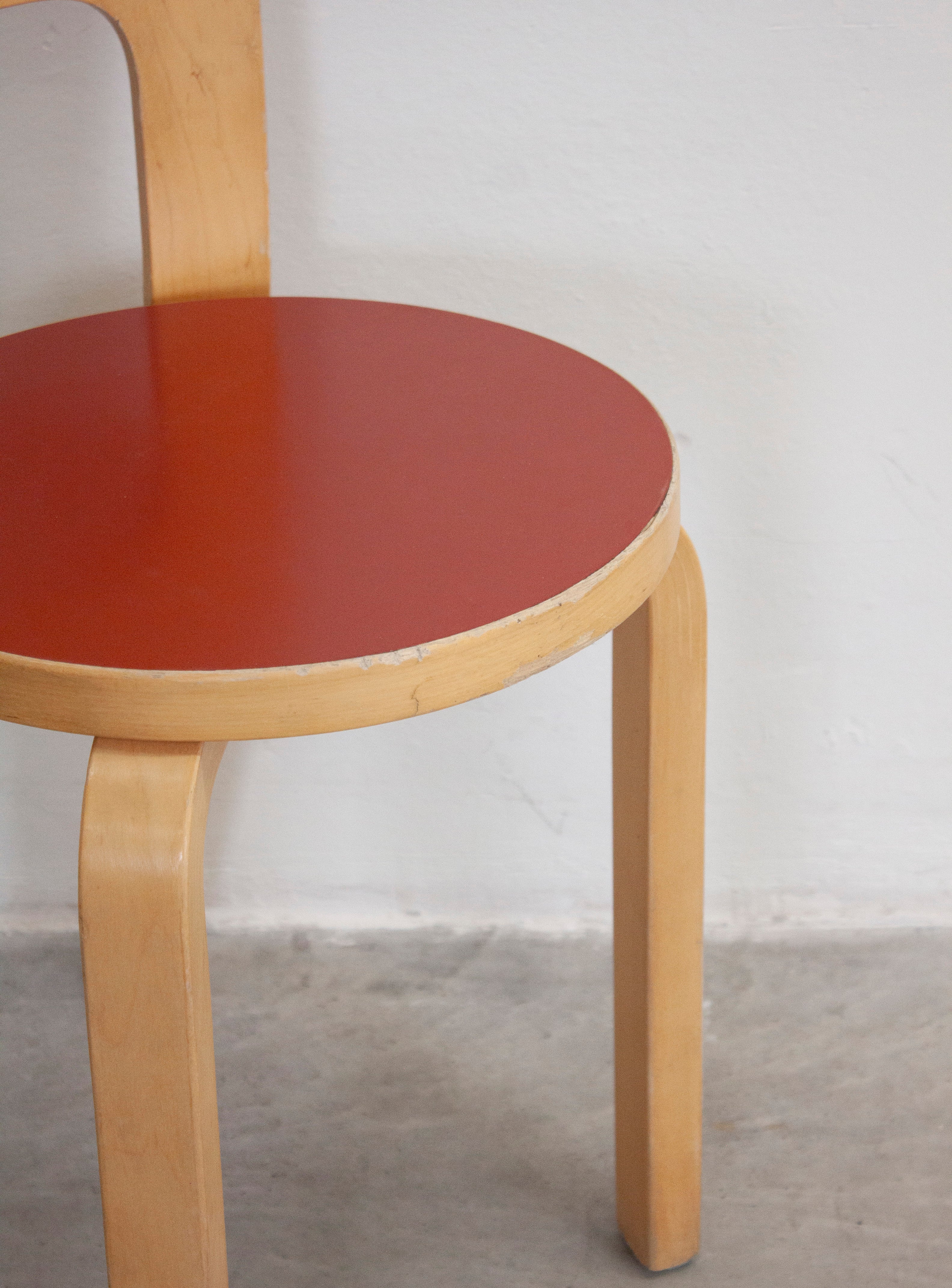 Artek Model 65 Chair by Alvar Aalto (Red) - Image 35