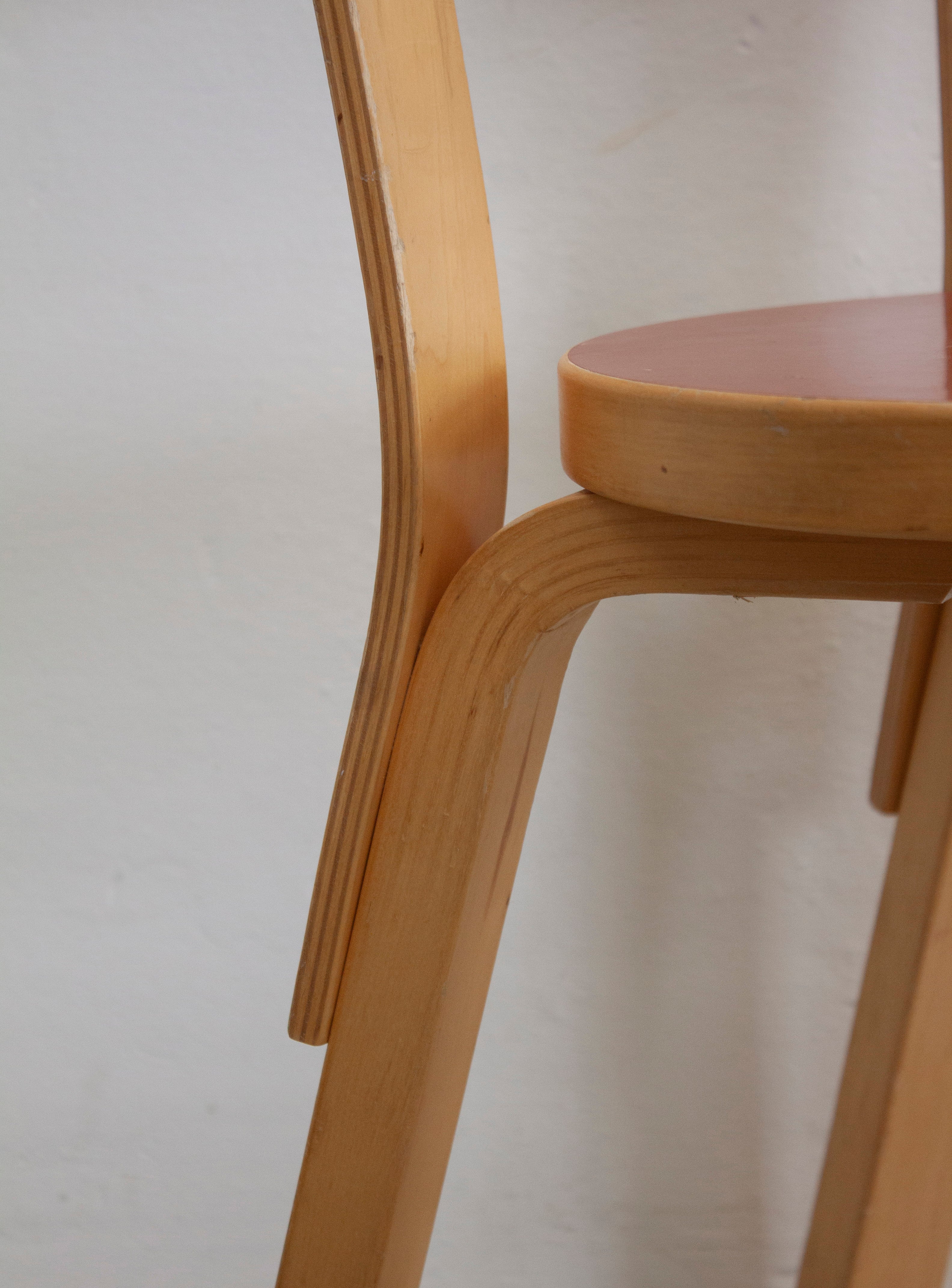 Artek Model 65 Chair by Alvar Aalto (Red) - Image 37