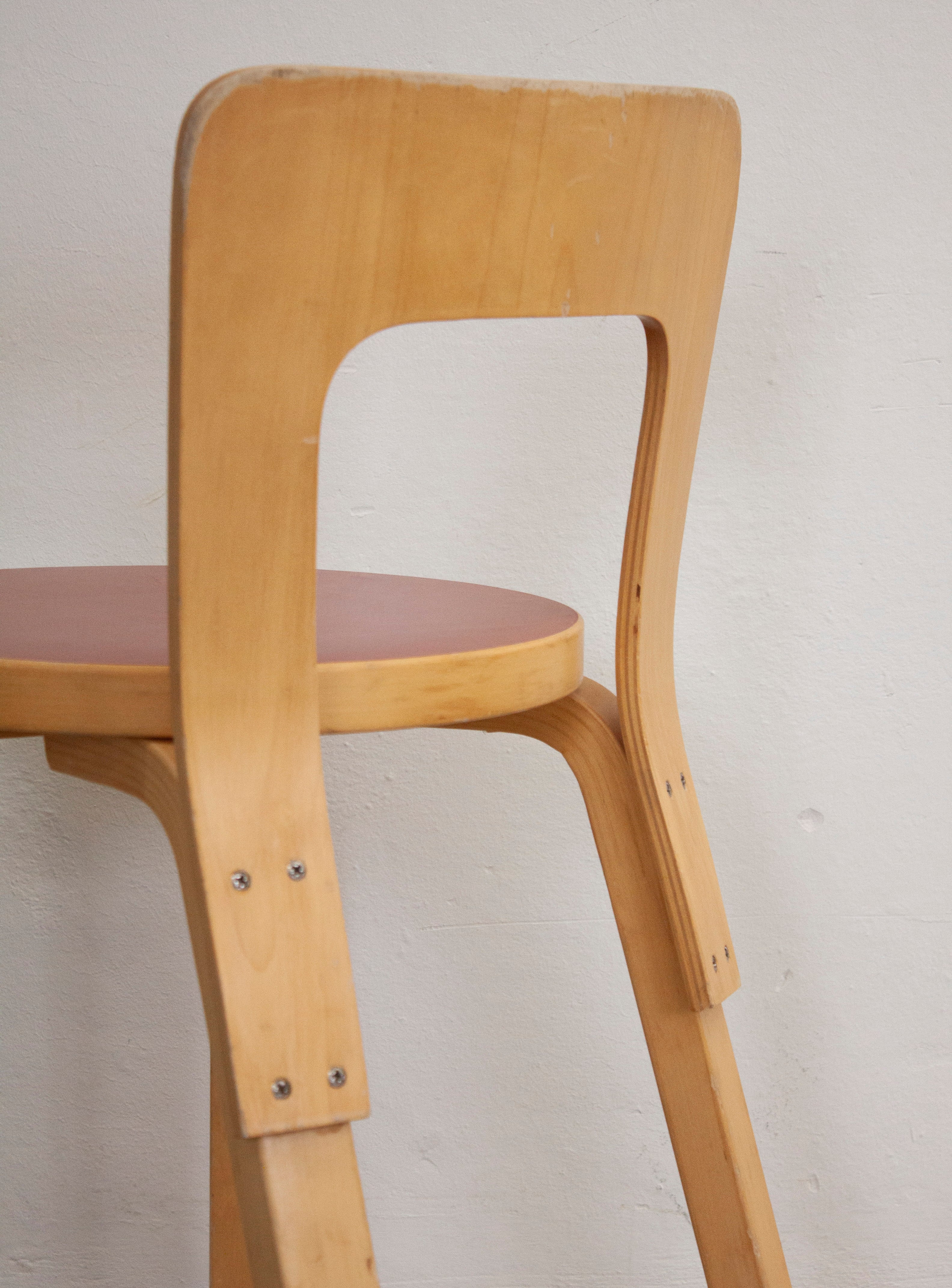 Artek Model 65 Chair by Alvar Aalto (Red) - Image 38