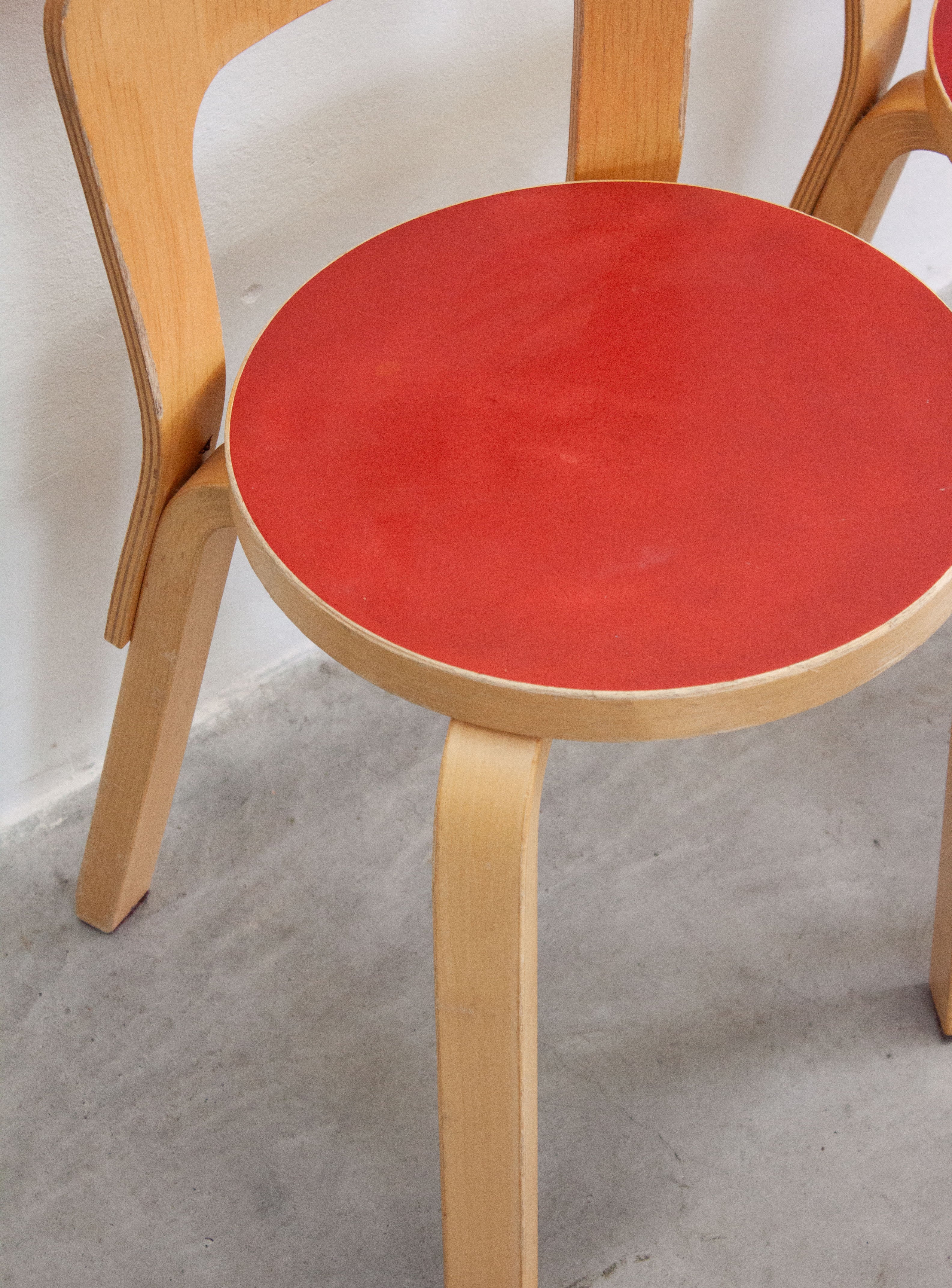 Artek Model 65 Chair by Alvar Aalto (Red) - Image 12