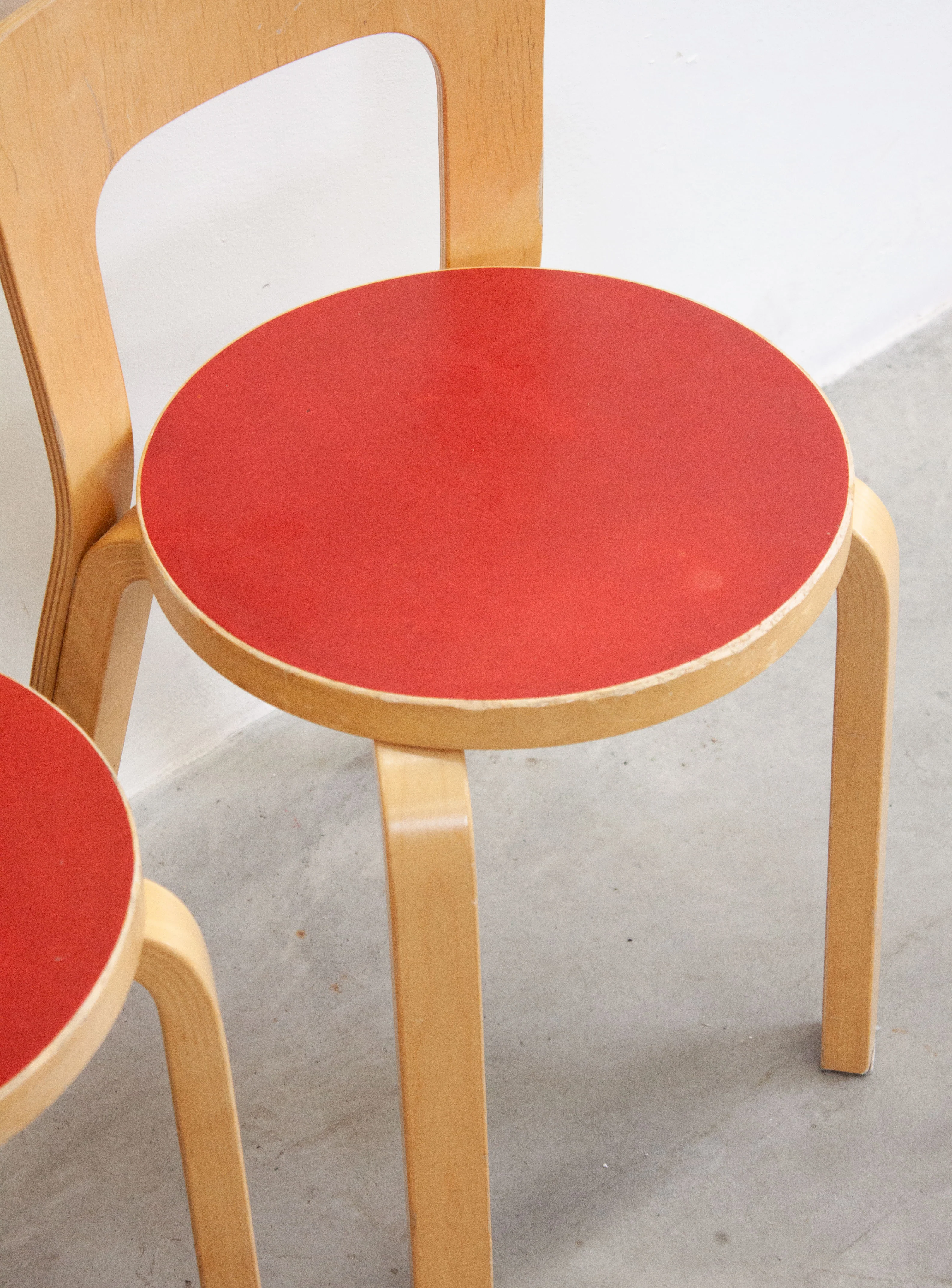 Artek Model 65 Chair by Alvar Aalto (Red) - Image 13