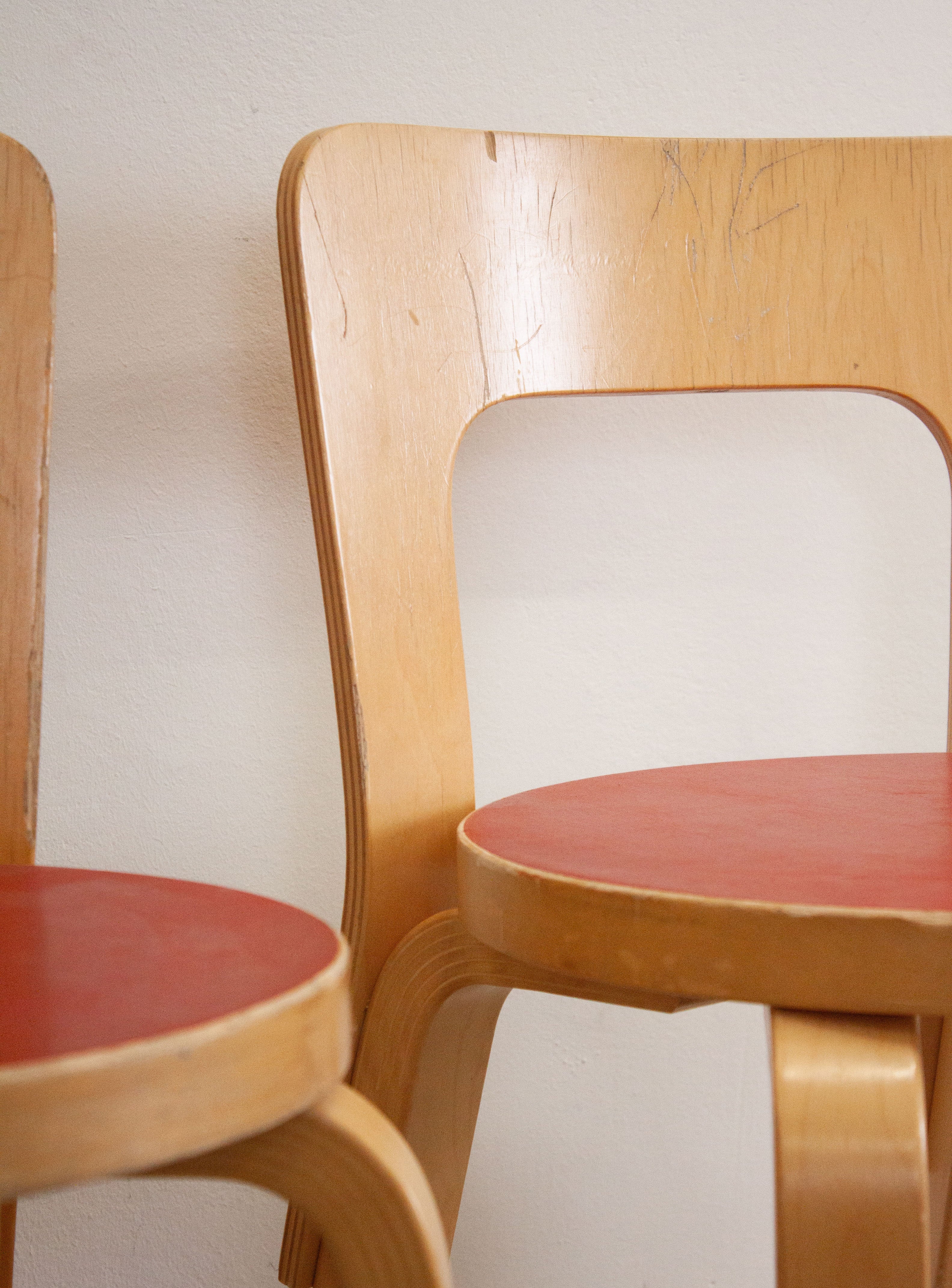 Artek Model 65 Chair by Alvar Aalto (Red) - Image 14