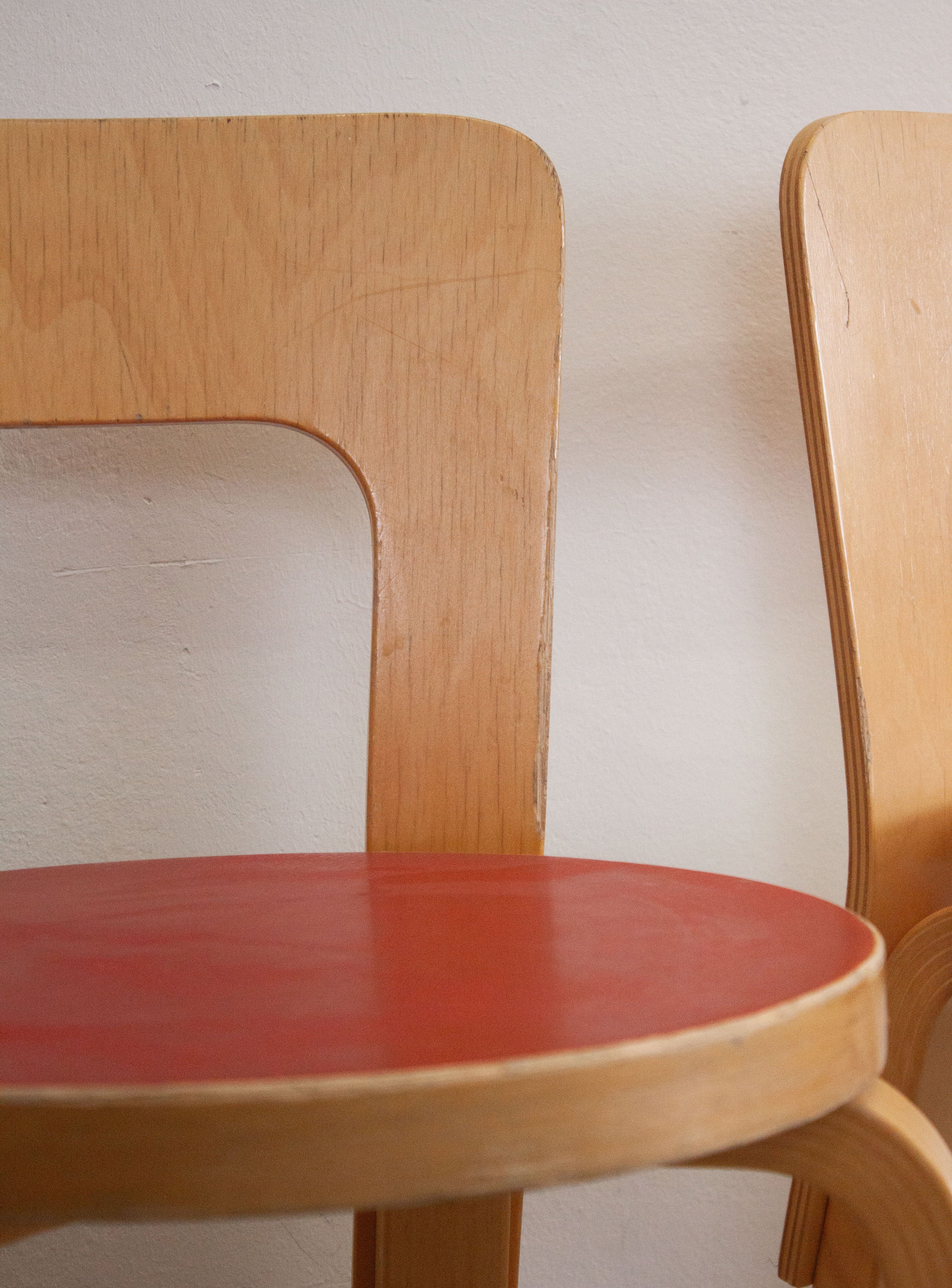 Artek Model 65 Chair by Alvar Aalto (Red) - Image 15