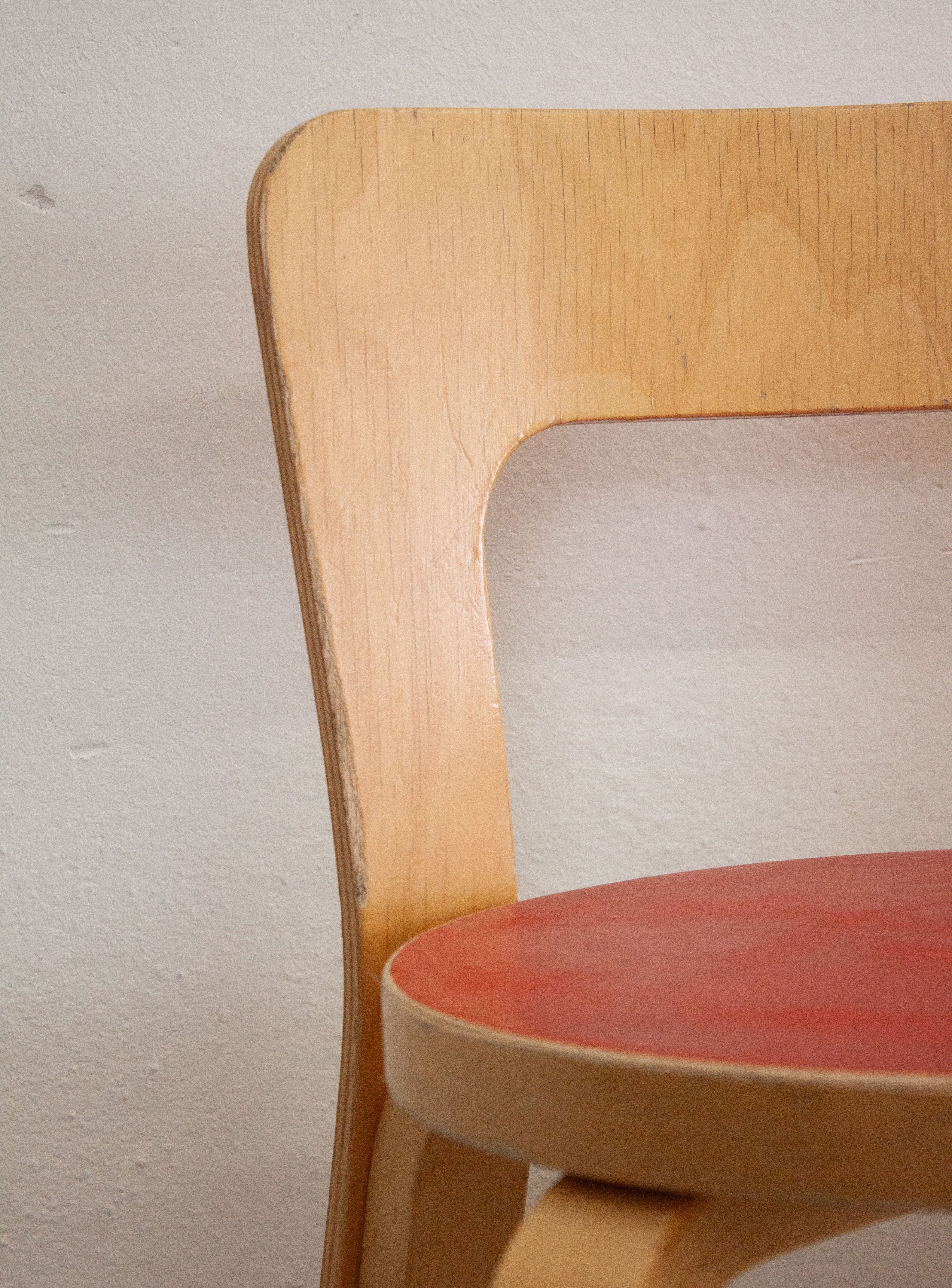 Artek Model 65 Chair by Alvar Aalto (Red) - Image 16