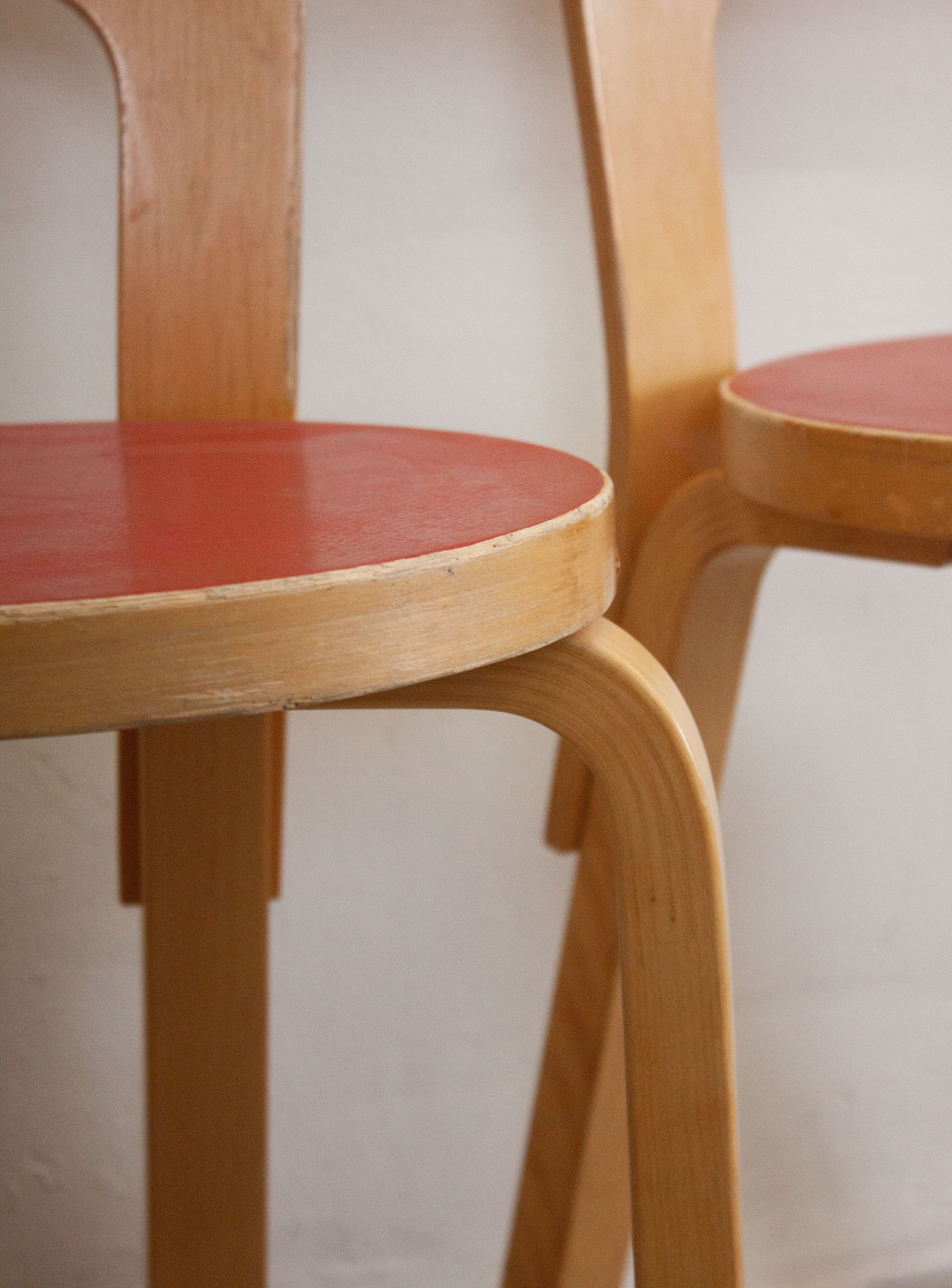 Artek Model 65 Chair by Alvar Aalto (Red) - Image 18