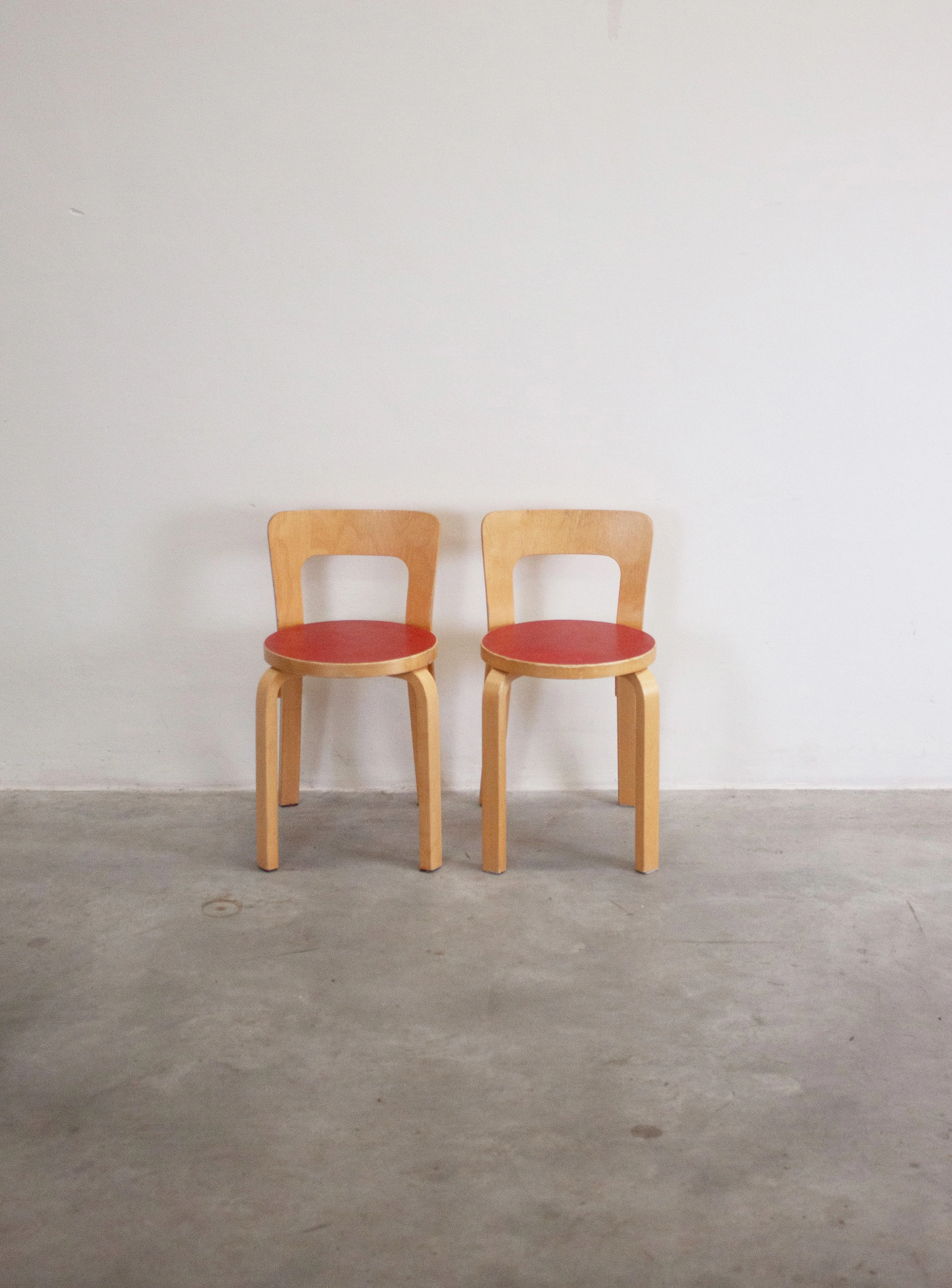 Artek Model 65 Chair by Alvar Aalto (Red) - Image 2