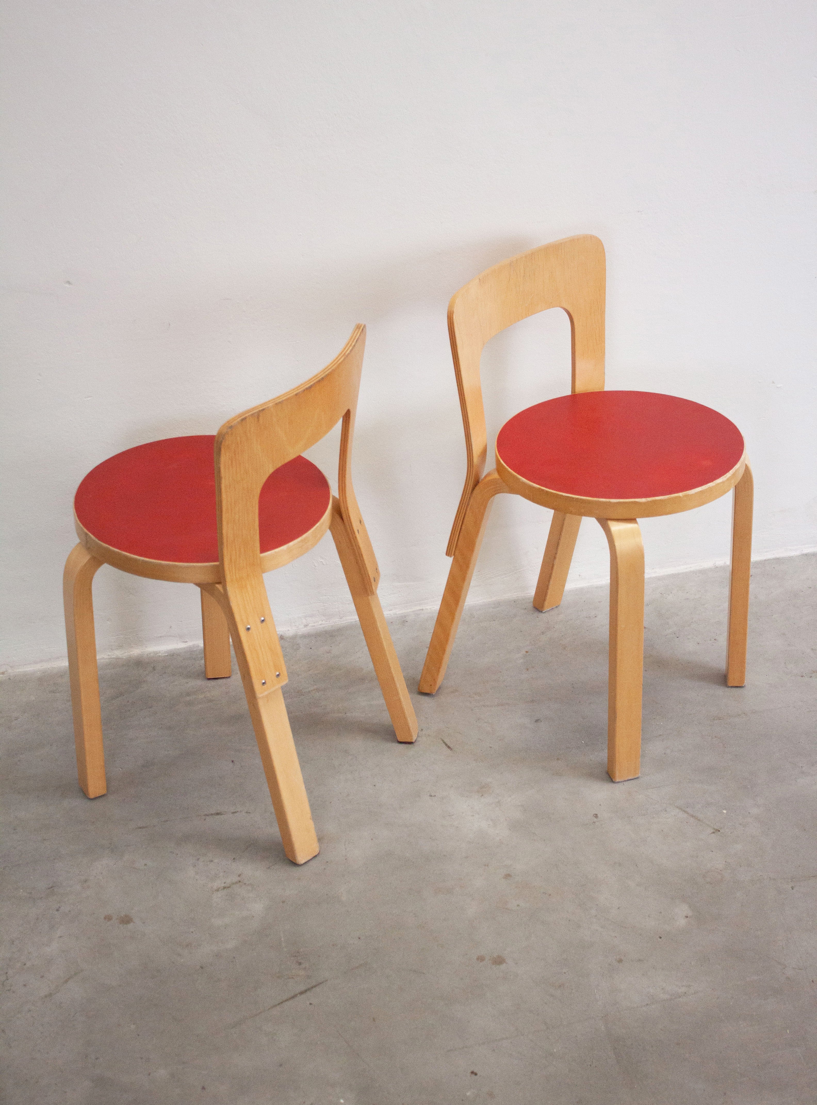 Artek Model 65 Chair by Alvar Aalto (Red) - Image 22