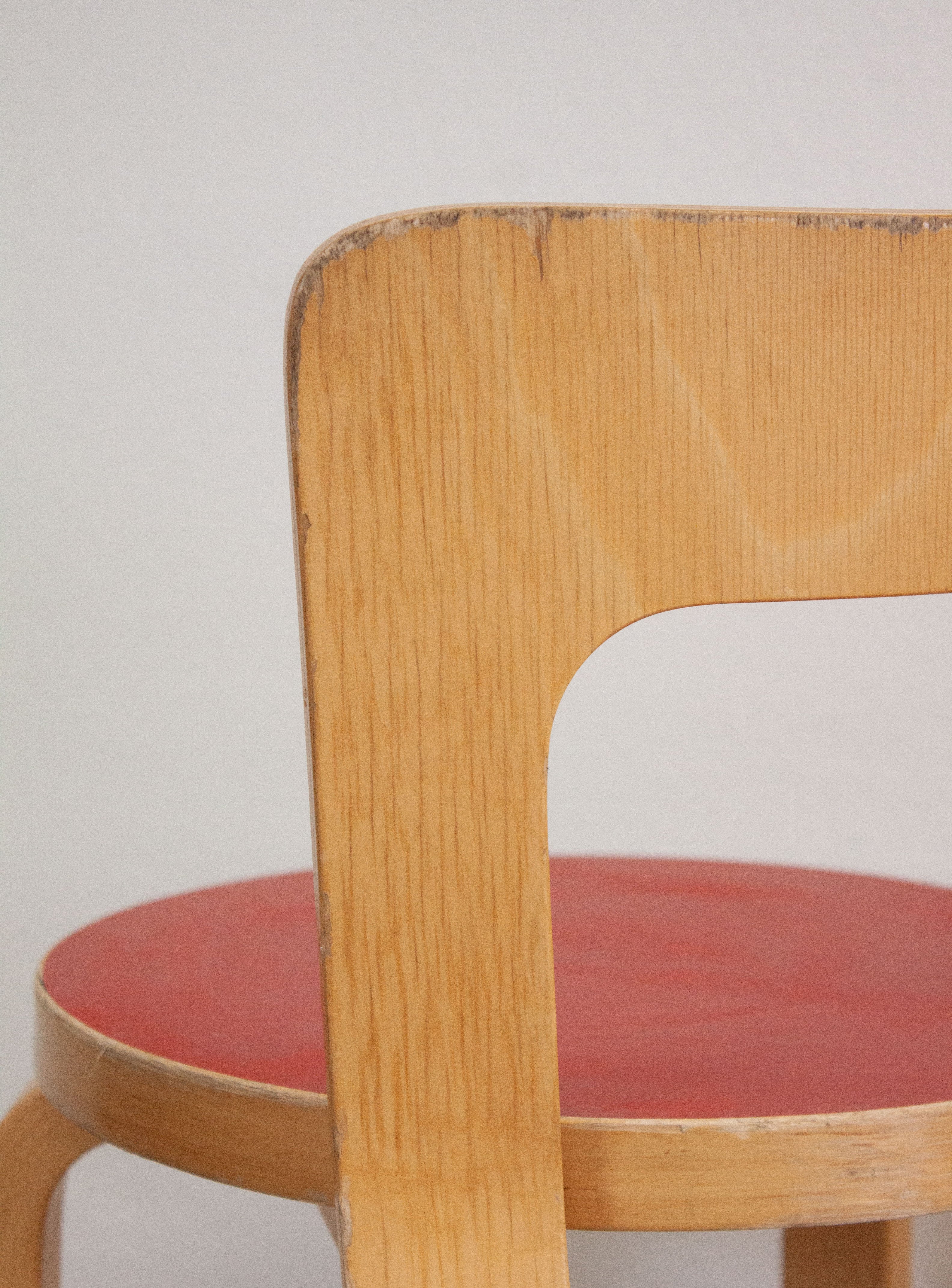 Artek Model 65 Chair by Alvar Aalto (Red) - Image 24