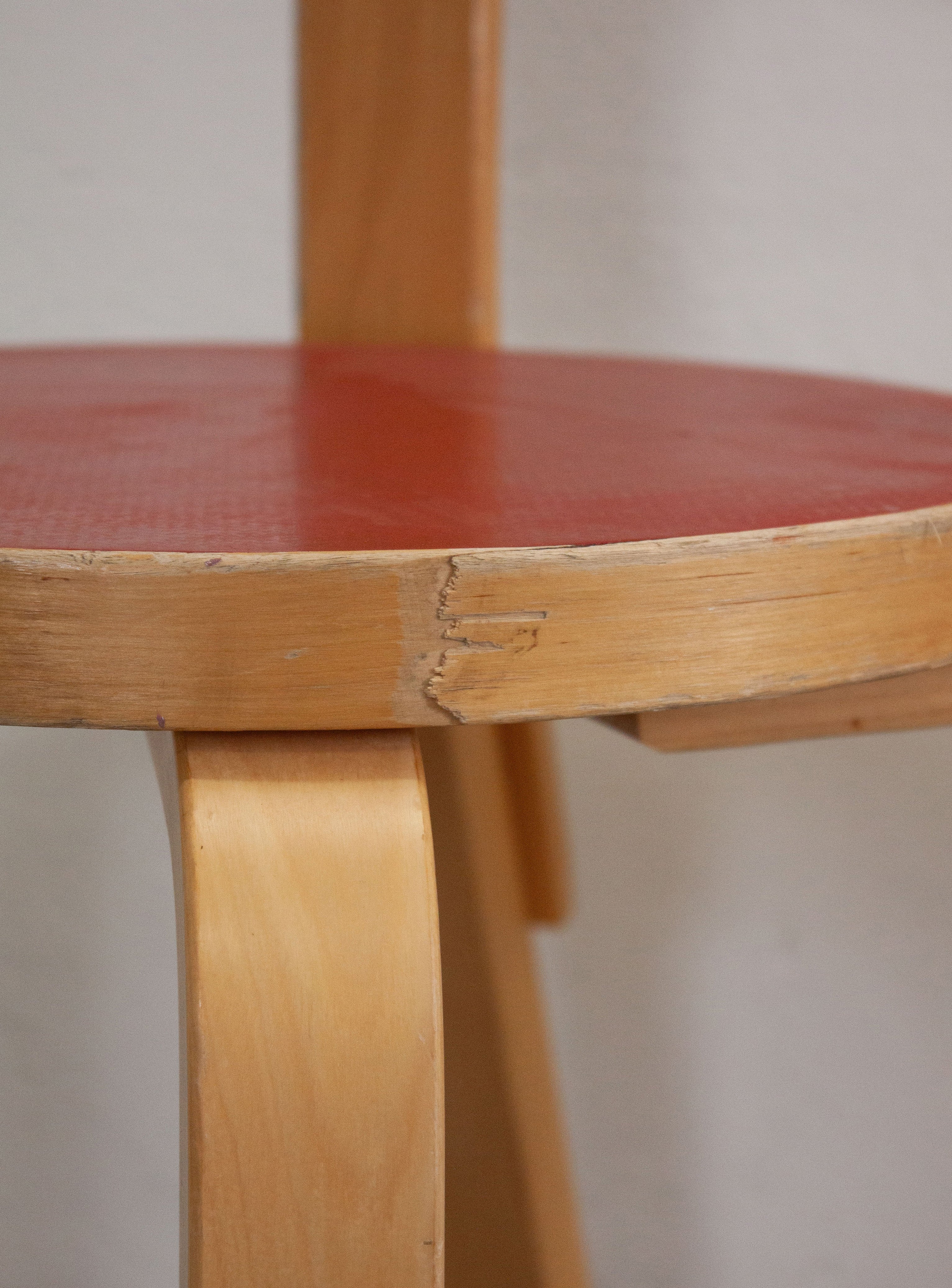 Artek Model 65 Chair by Alvar Aalto (Red) - Image 28