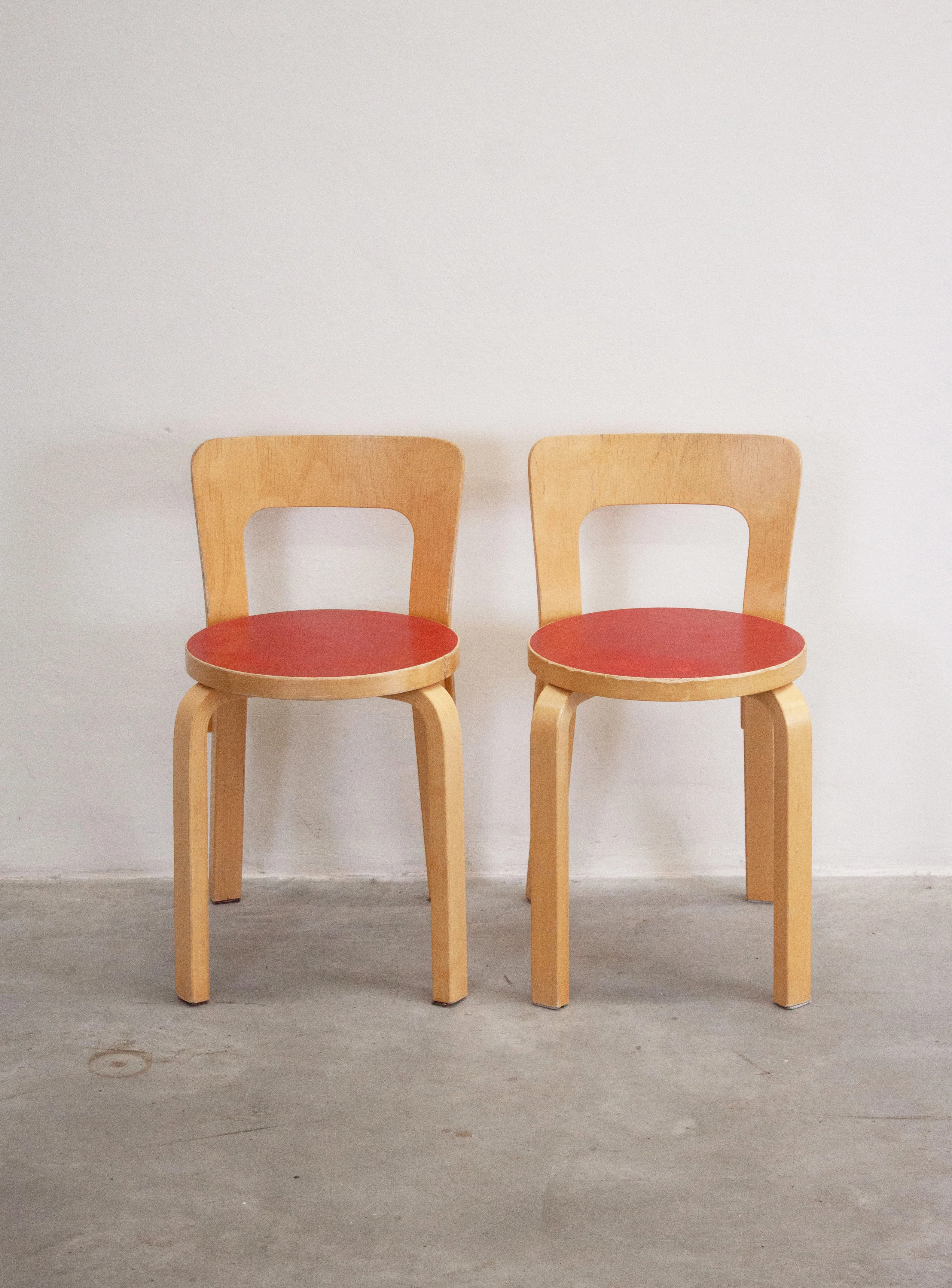 Artek Model 65 Chair by Alvar Aalto (Red) - Image 4