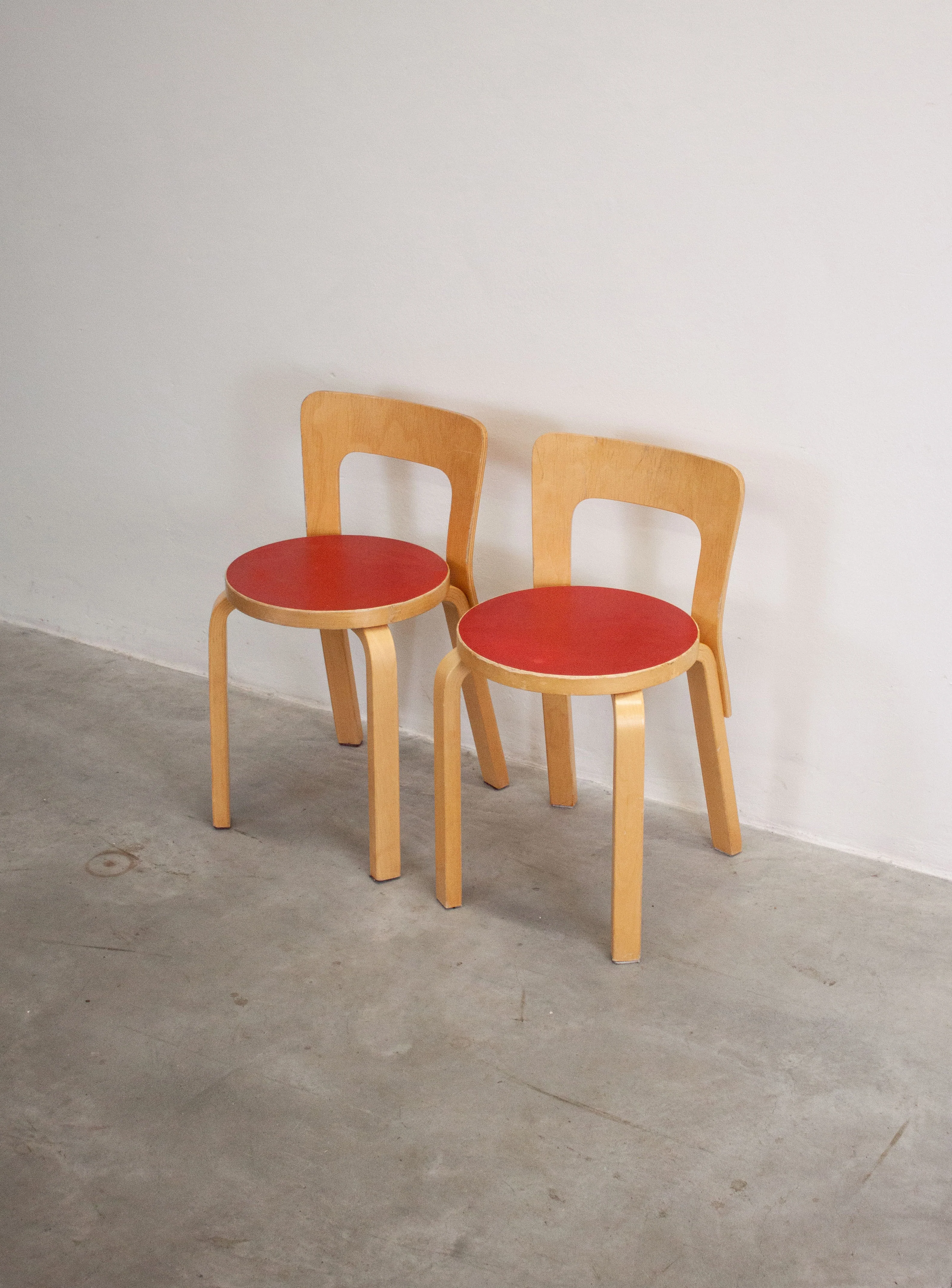 Artek Model 65 Chair by Alvar Aalto (Red) - Image 6