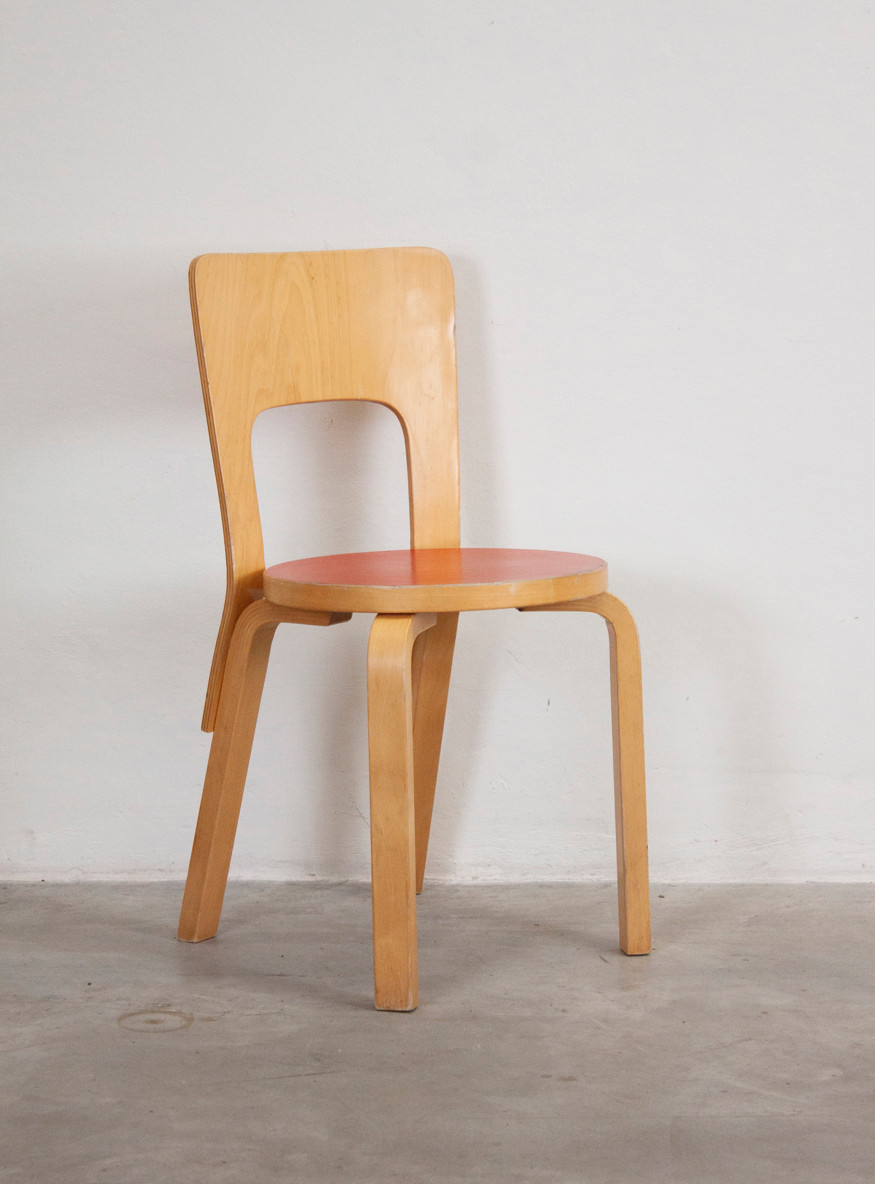 Artek Model 66 Chair by Alvar Aalto (Red) - Image 10
