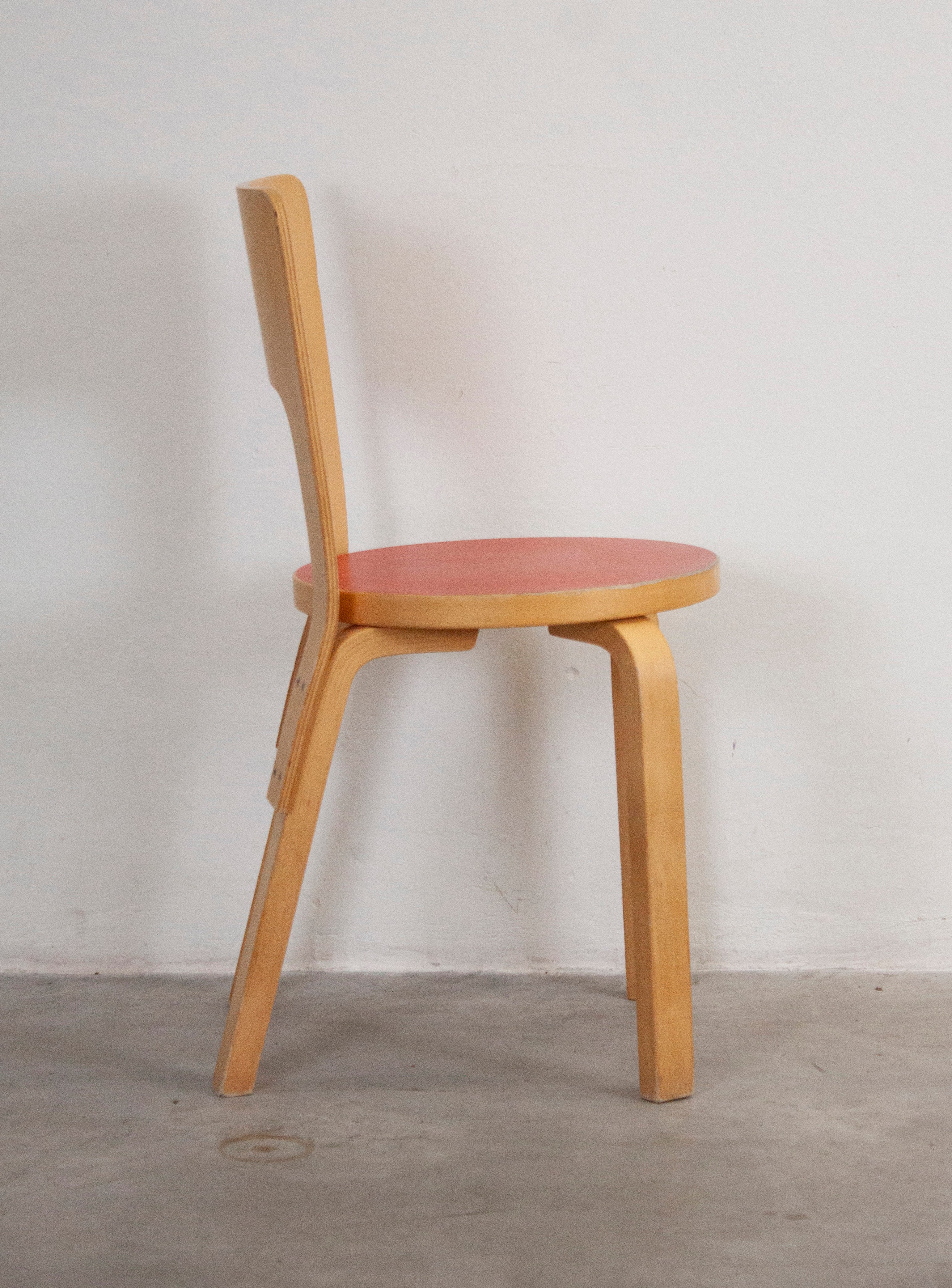 Artek Model 66 Chair by Alvar Aalto (Red) - Image 12