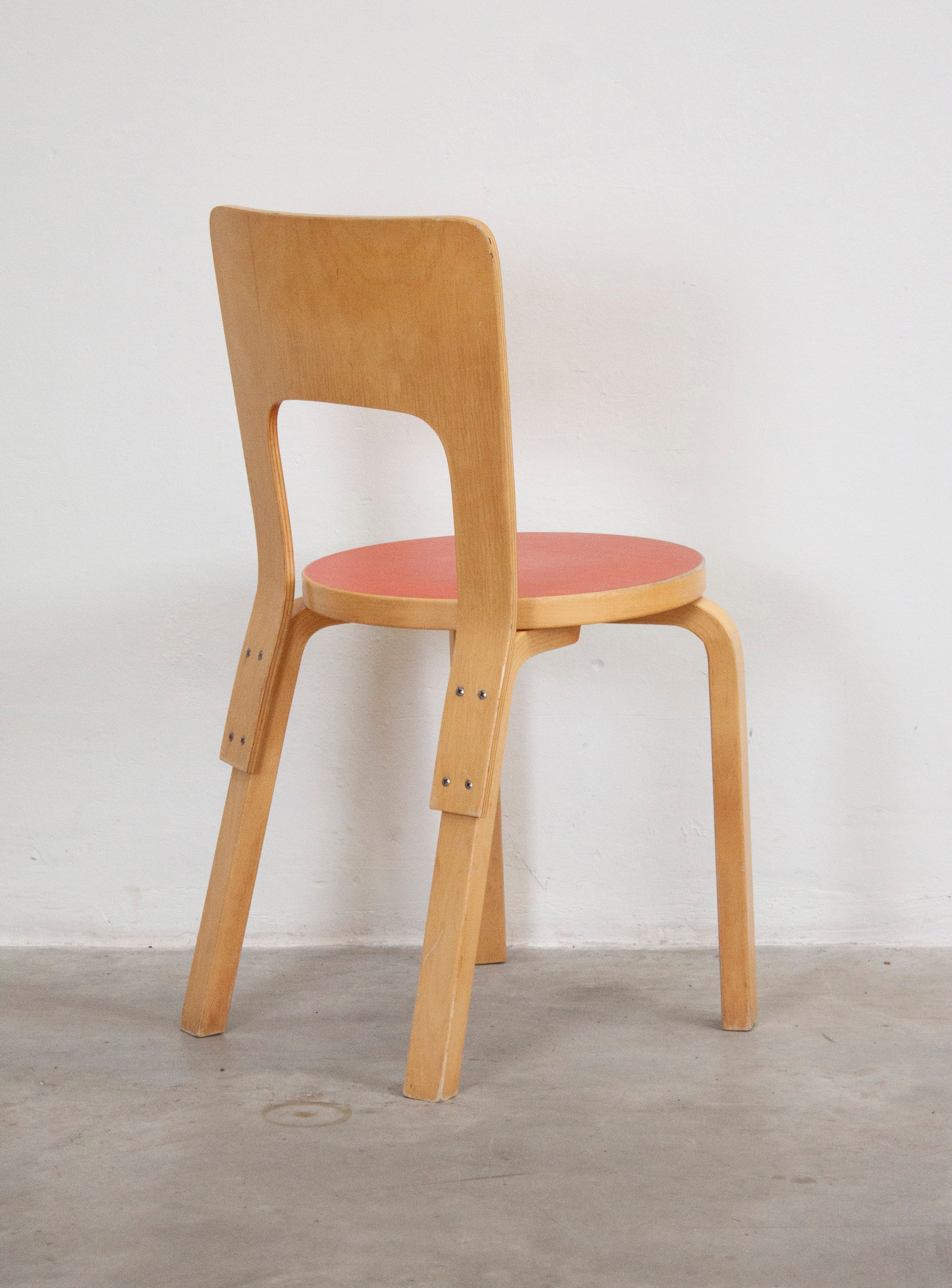 Artek Model 66 Chair by Alvar Aalto (Red) - Image 14