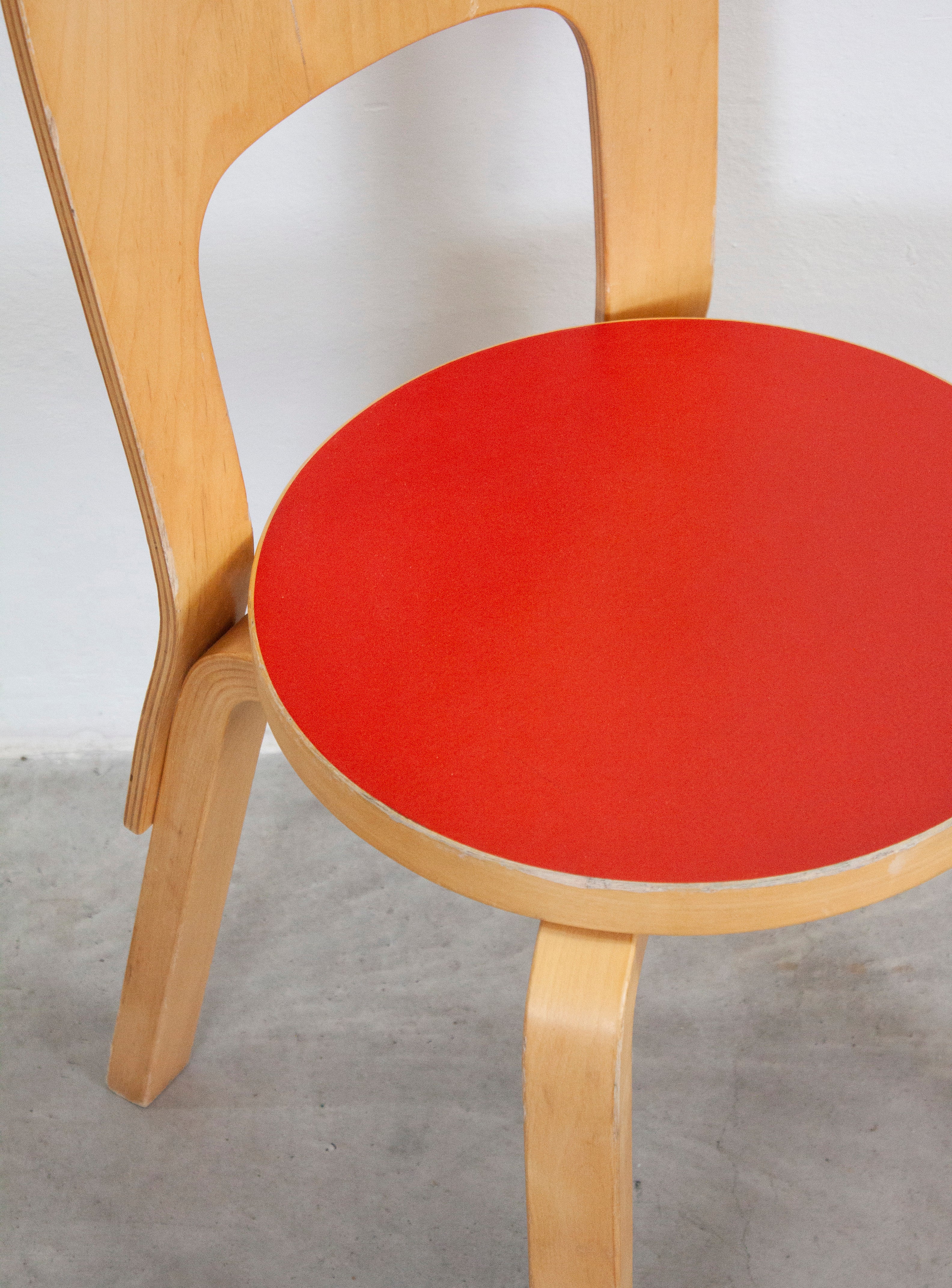 Artek Model 66 Chair by Alvar Aalto (Red) - Image 18