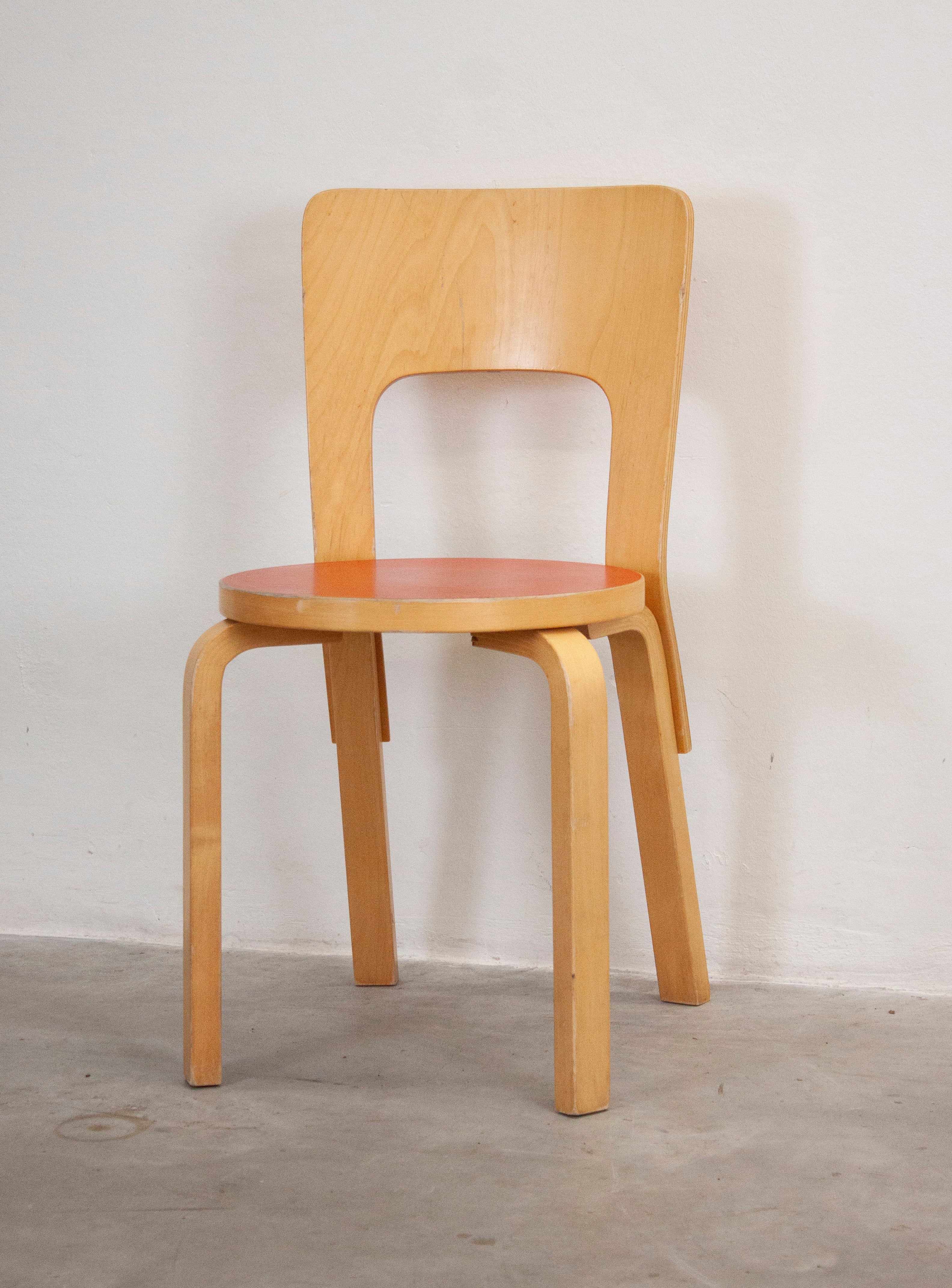 Artek Model 66 Chair by Alvar Aalto (Red) - Image 2