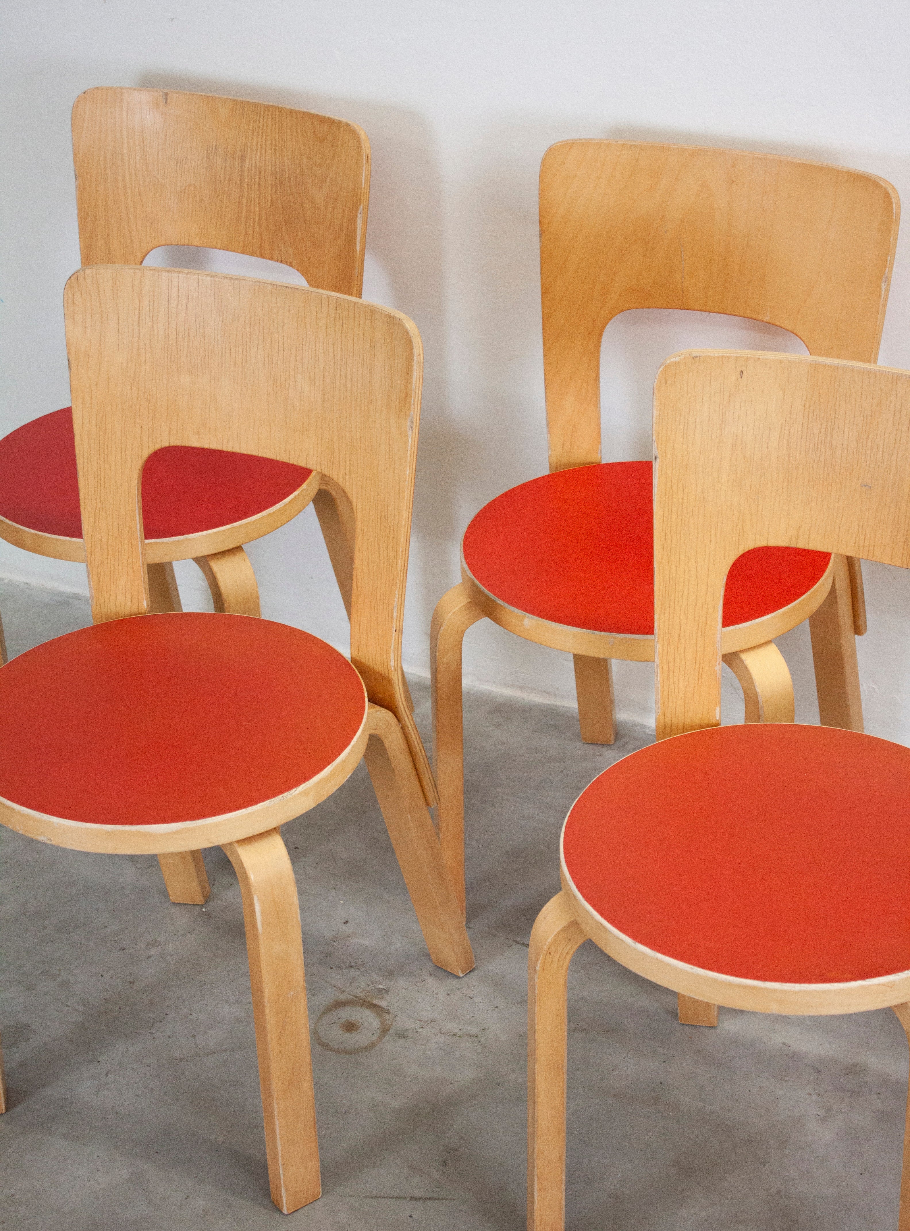 Artek Model 66 Chair by Alvar Aalto (Red) - Image 26
