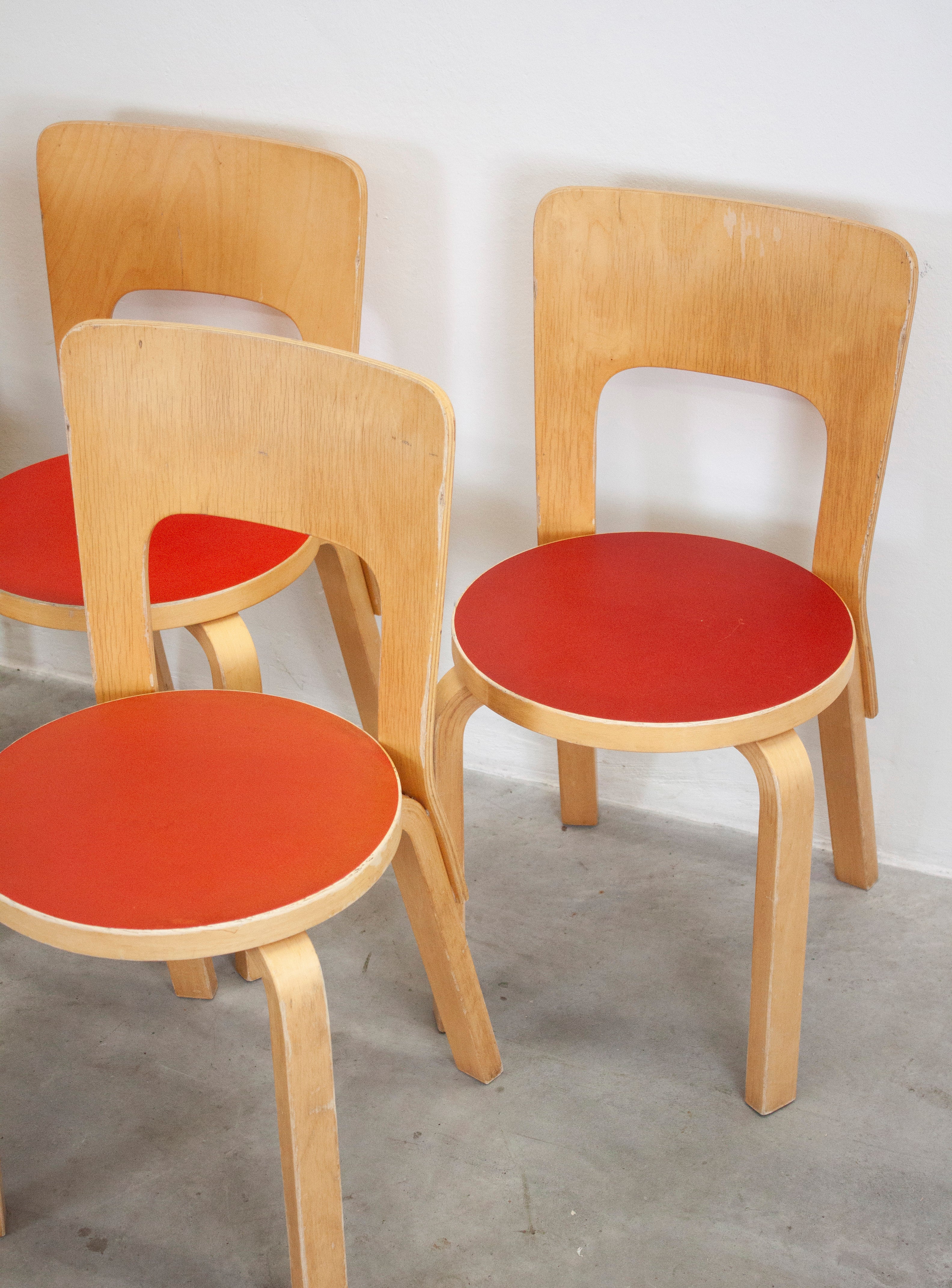 Artek Model 66 Chair by Alvar Aalto (Red) - Image 27