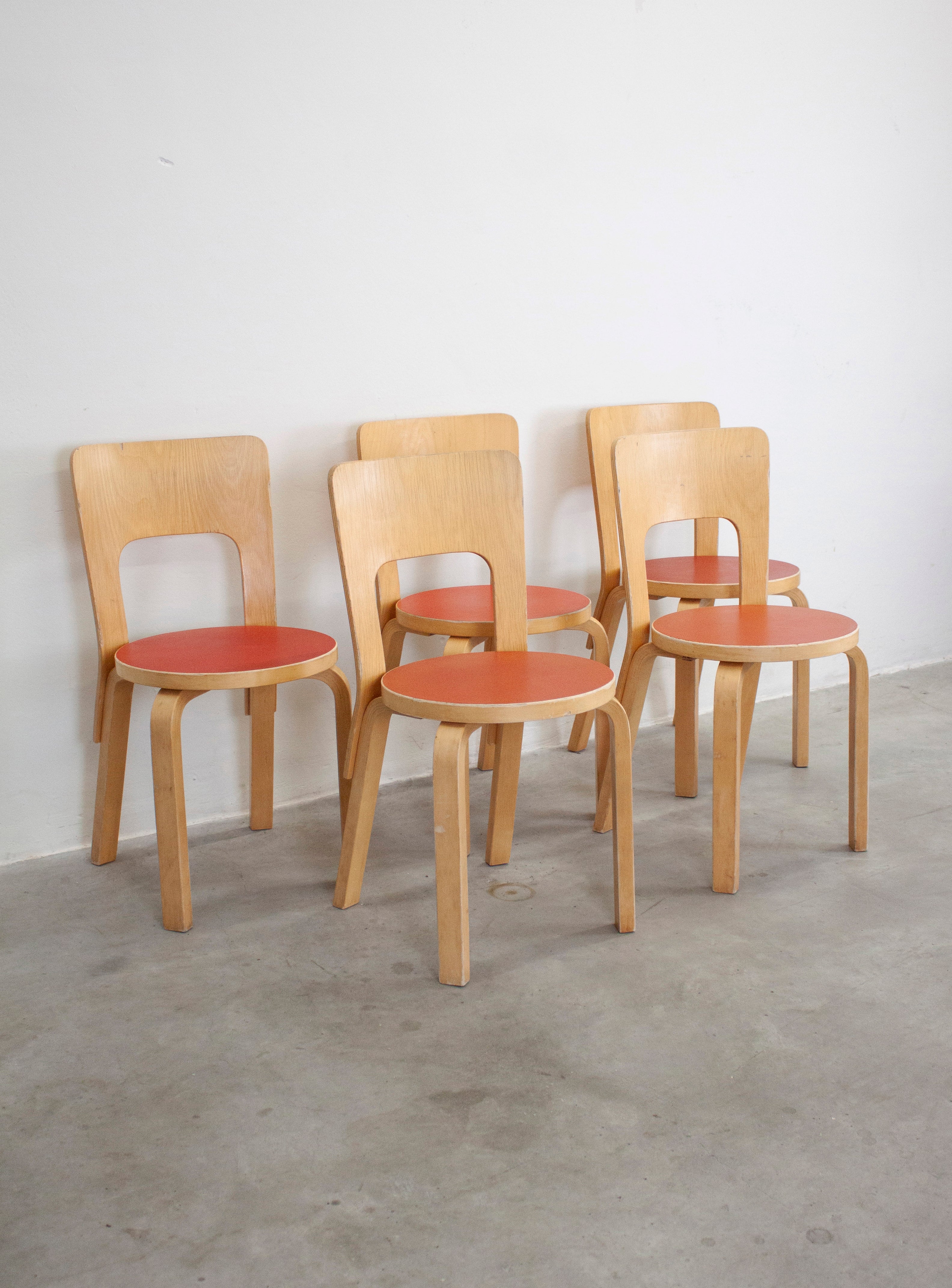 Artek Model 66 Chair by Alvar Aalto (Red) - Image 28