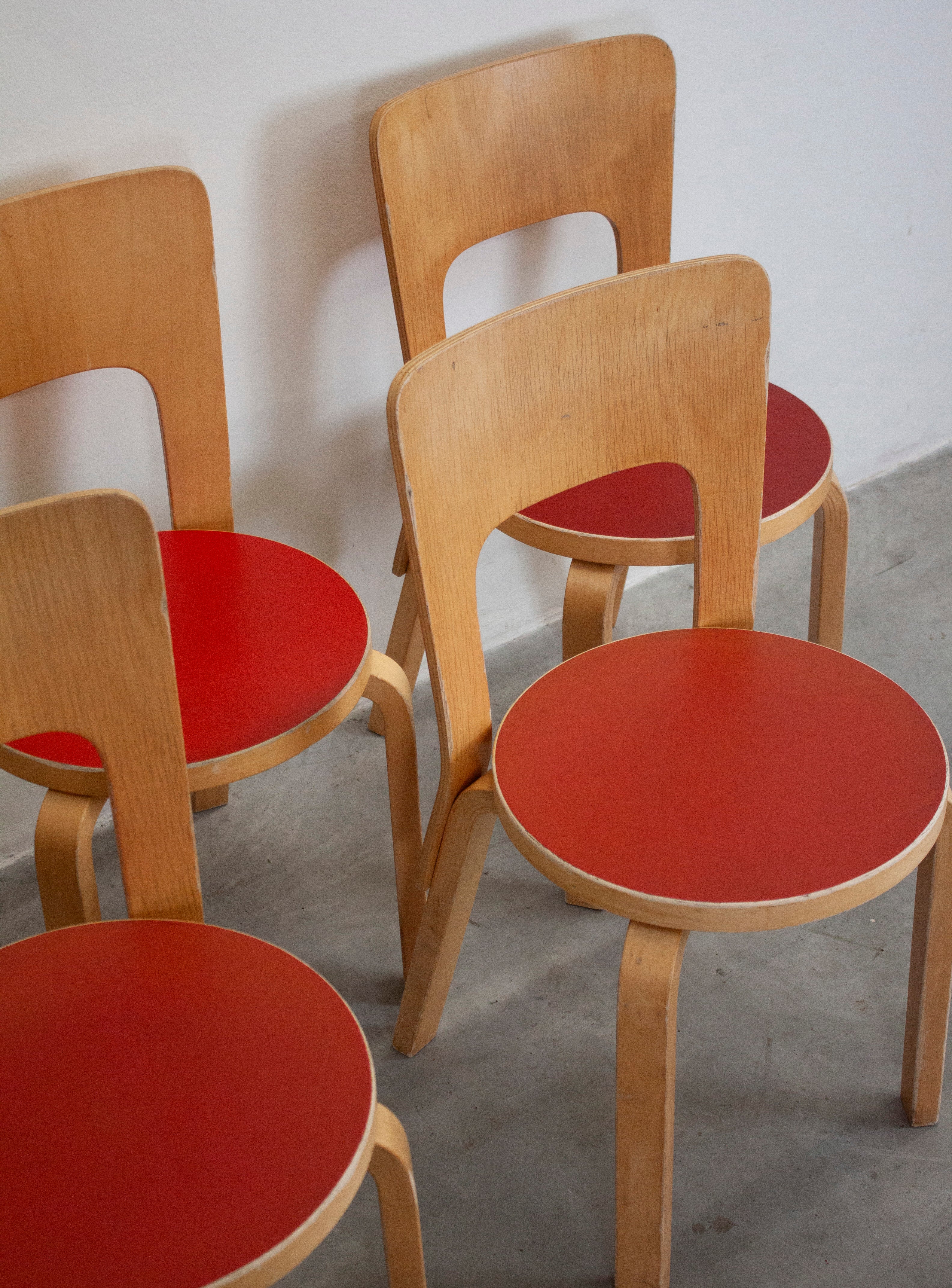 Artek Model 66 Chair by Alvar Aalto (Red) - Image 30