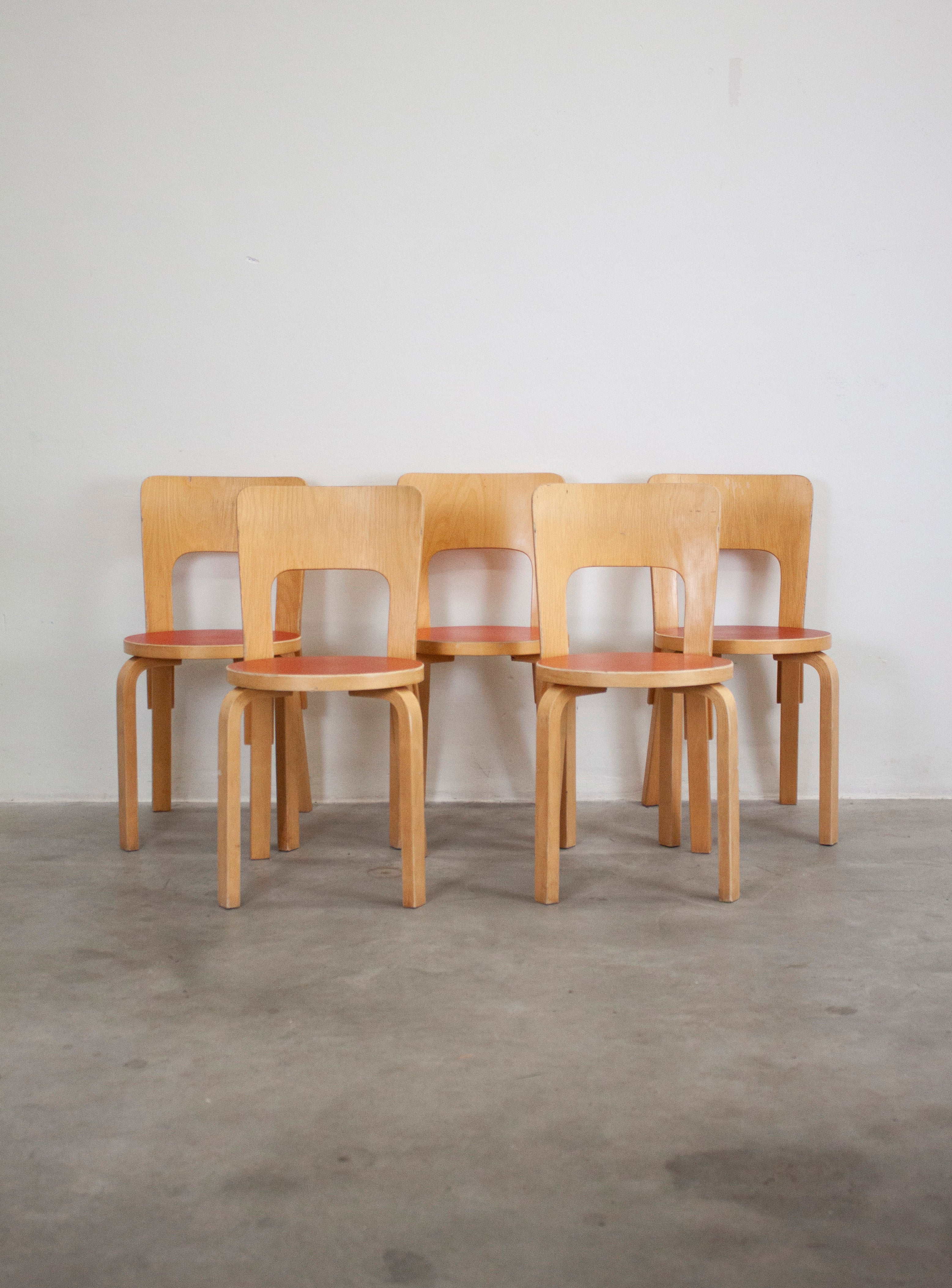 Artek Model 66 Chair by Alvar Aalto (Red) - Image 31