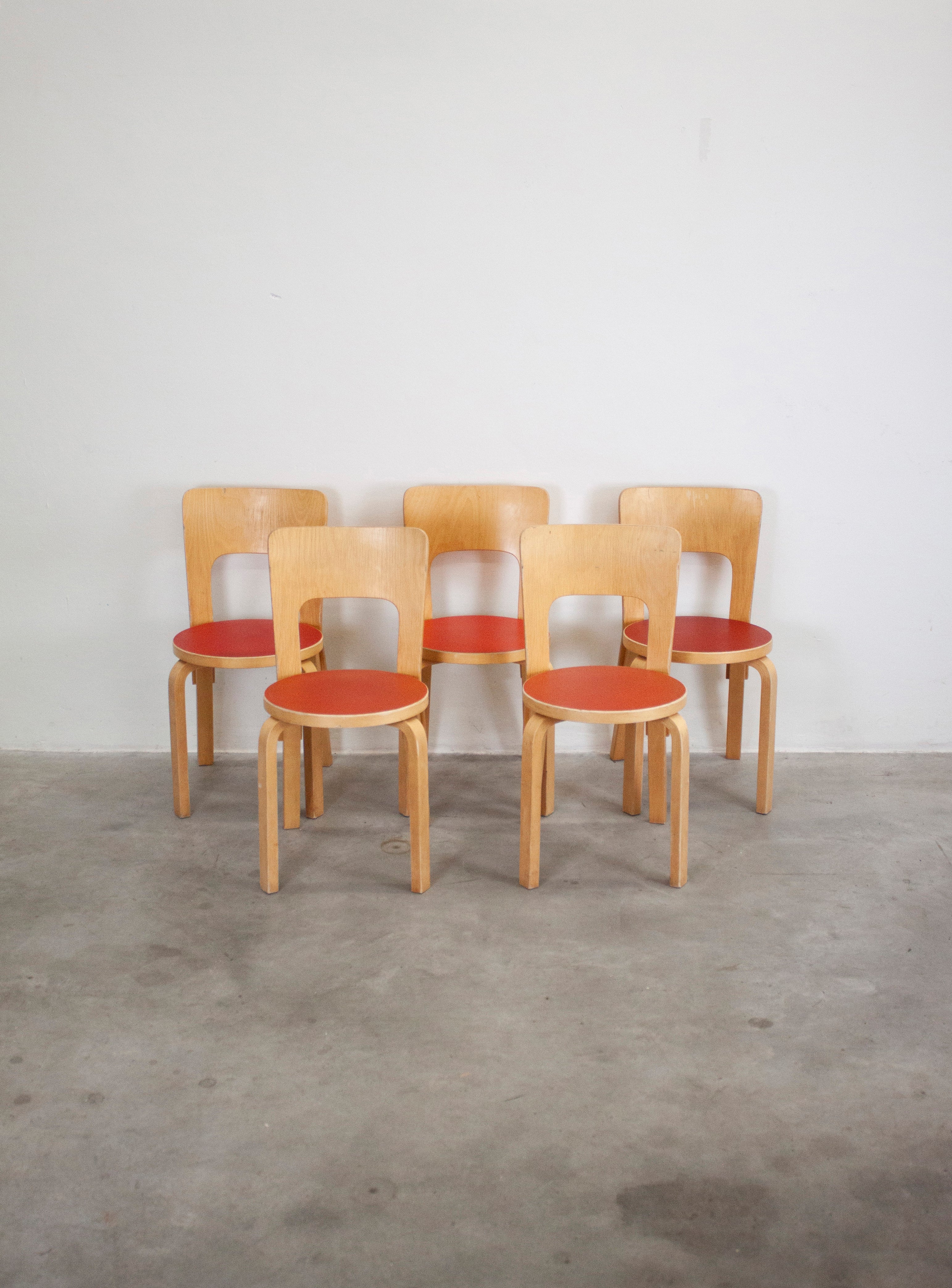 Artek Model 66 Chair by Alvar Aalto (Red) - Image 32