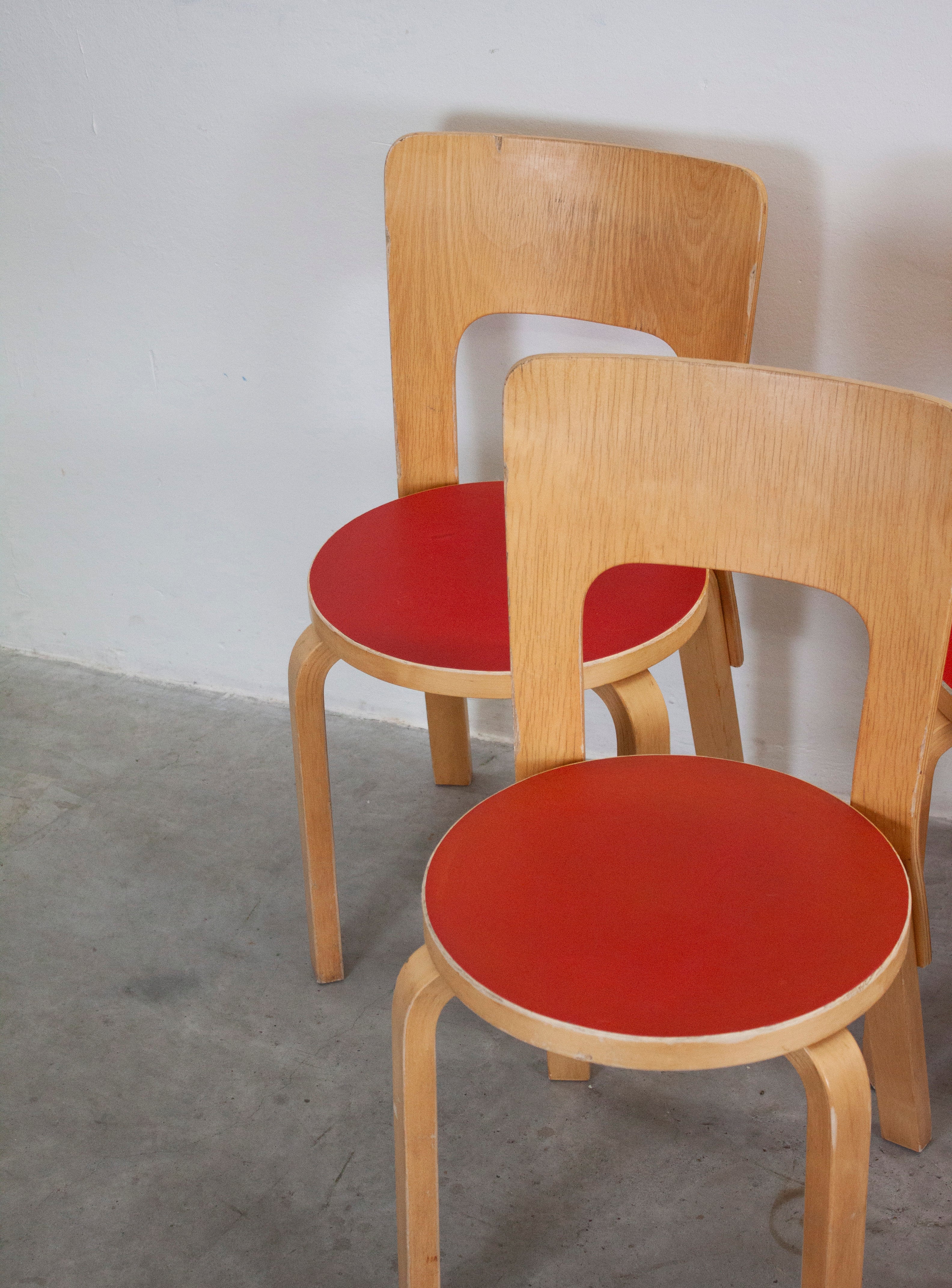 Artek Model 66 Chair by Alvar Aalto (Red) - Image 34