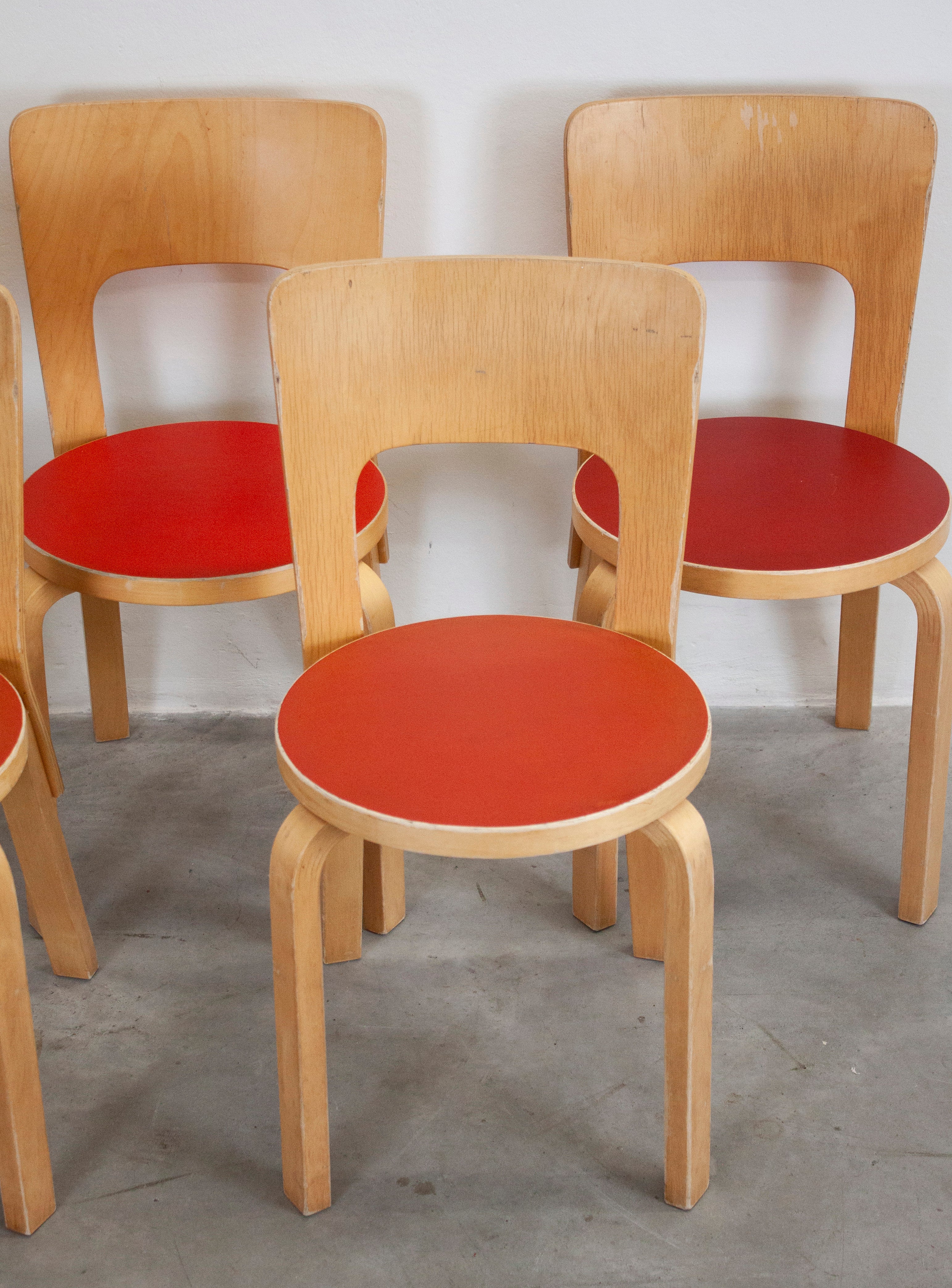 Artek Model 66 Chair by Alvar Aalto (Red) - Image 35