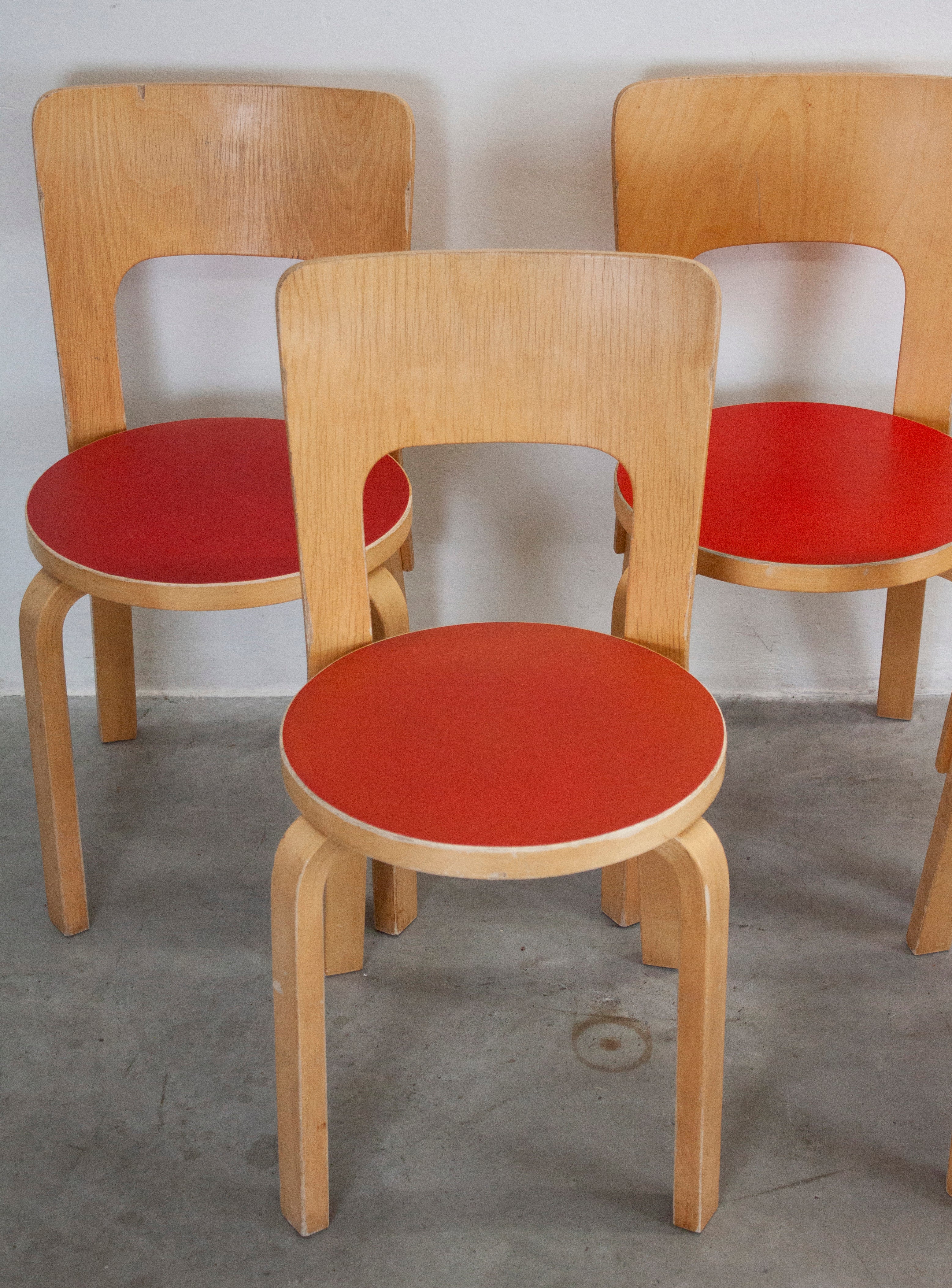 Artek Model 66 Chair by Alvar Aalto (Red) - Image 36