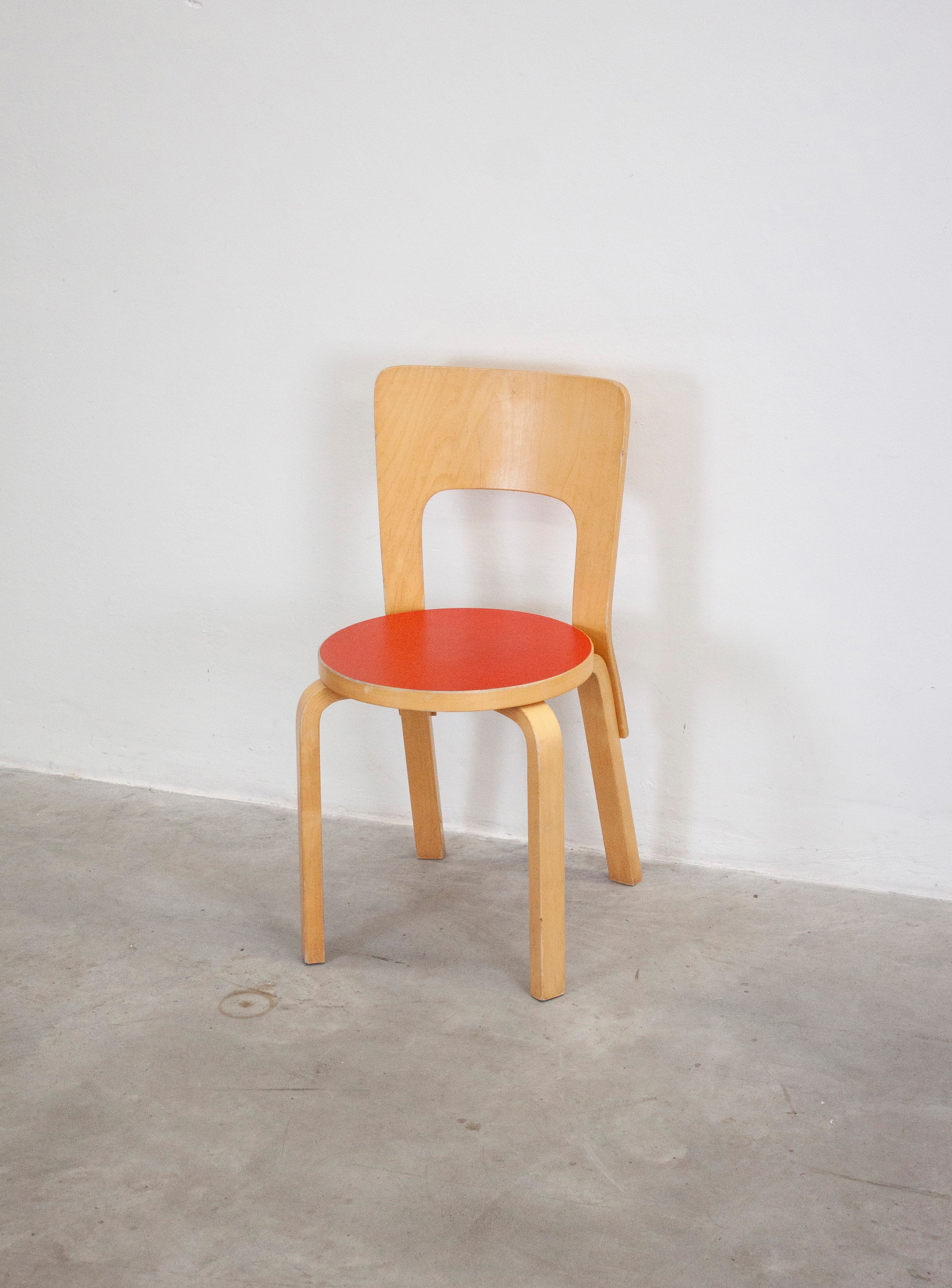 Artek Model 66 Chair by Alvar Aalto (Red) - Image 4