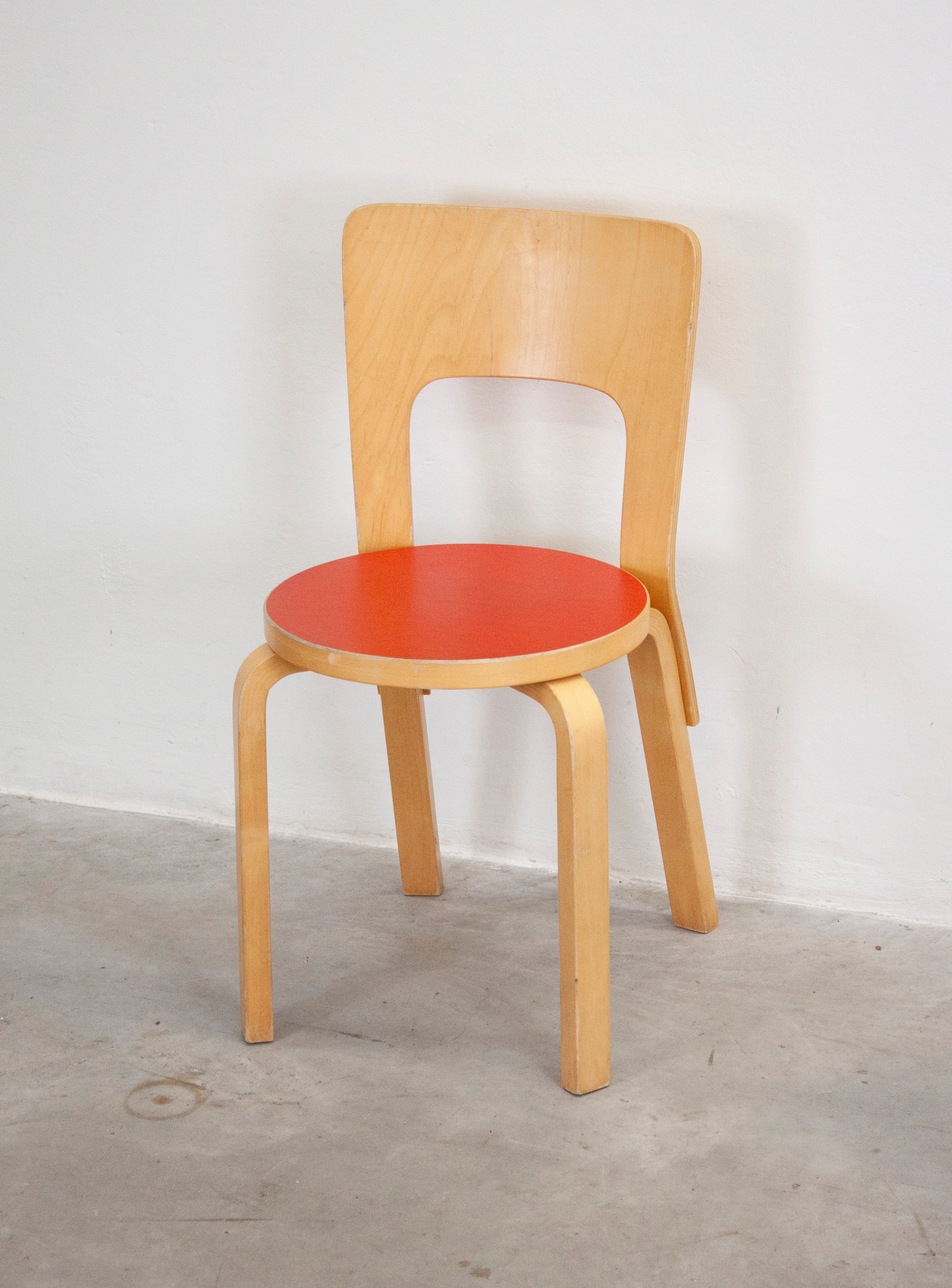 Artek Model 66 Chair by Alvar Aalto (Red) - Image 7