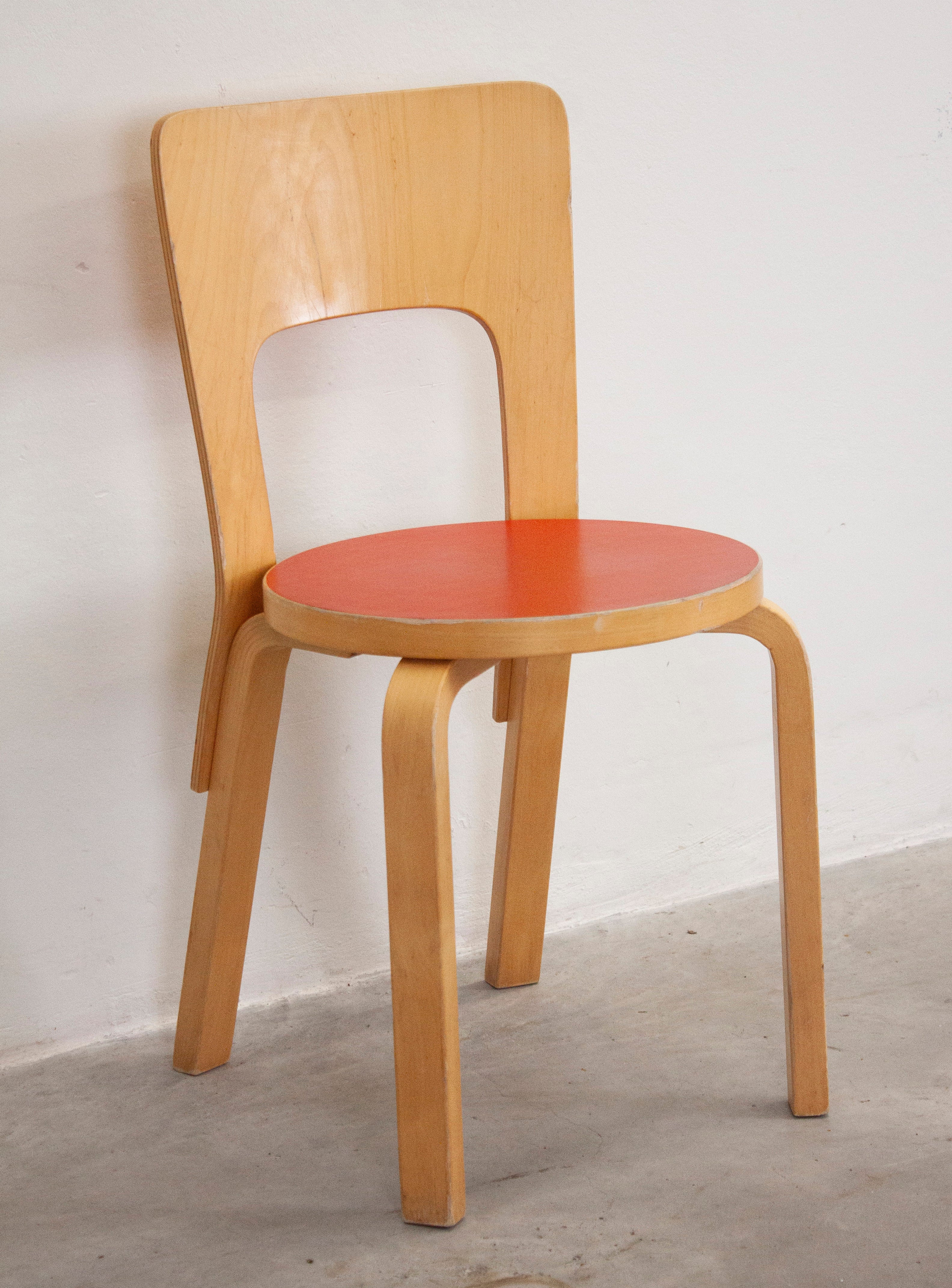 Artek Model 66 Chair by Alvar Aalto (Red) - Image 8