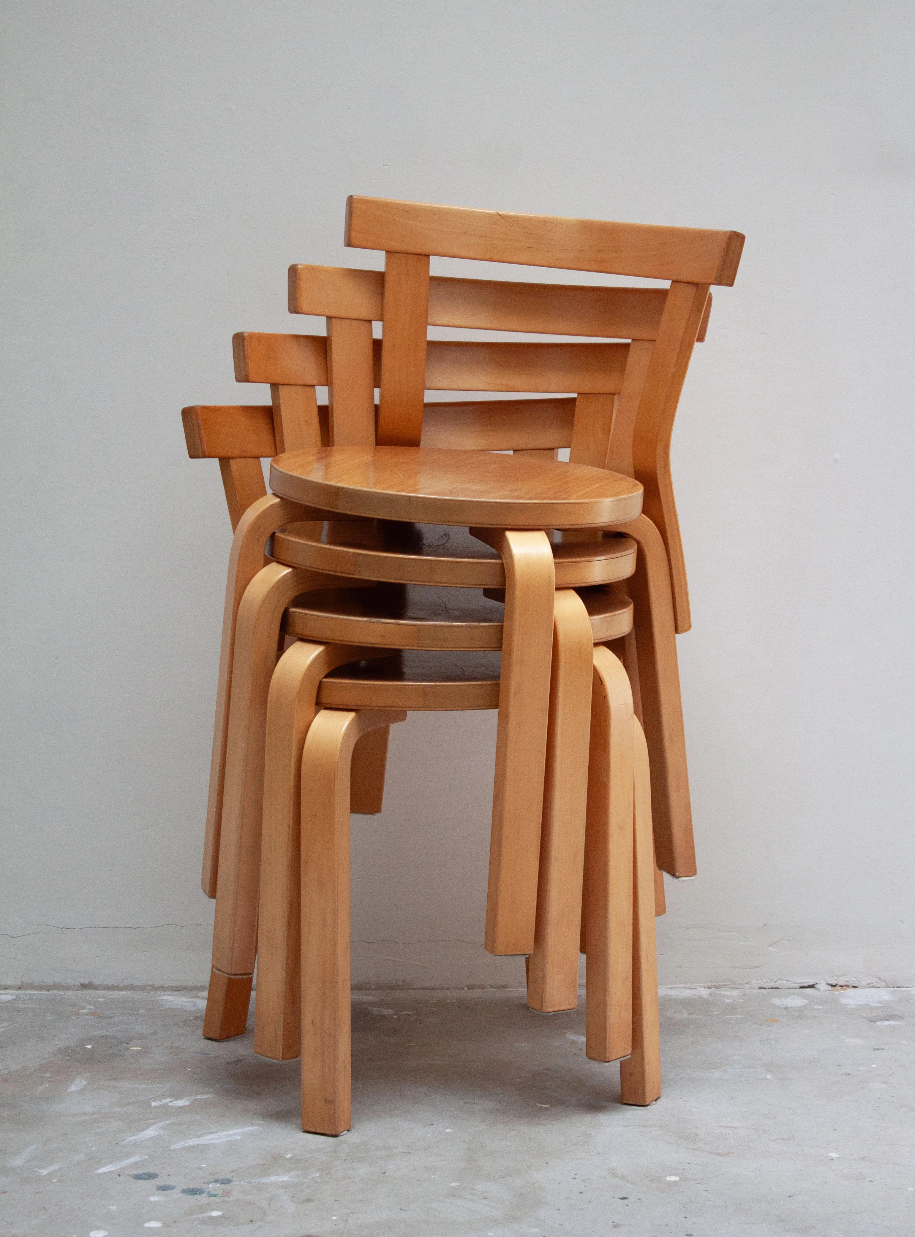 Artek Model 68 Chairs by Alvar Aalto (Birch) - Image 11