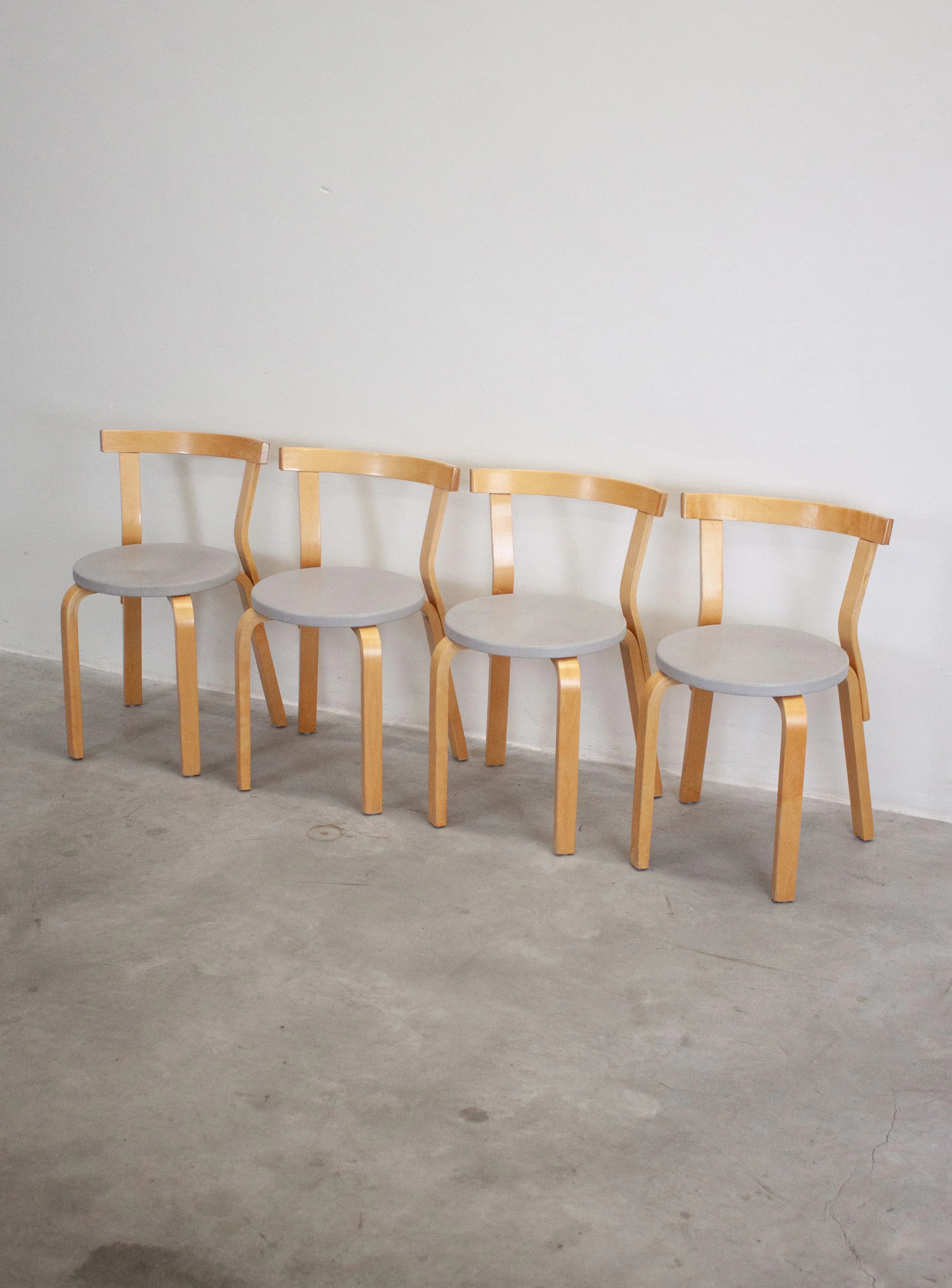Artek Model 68 Chairs by Alvar Aalto (Grey)