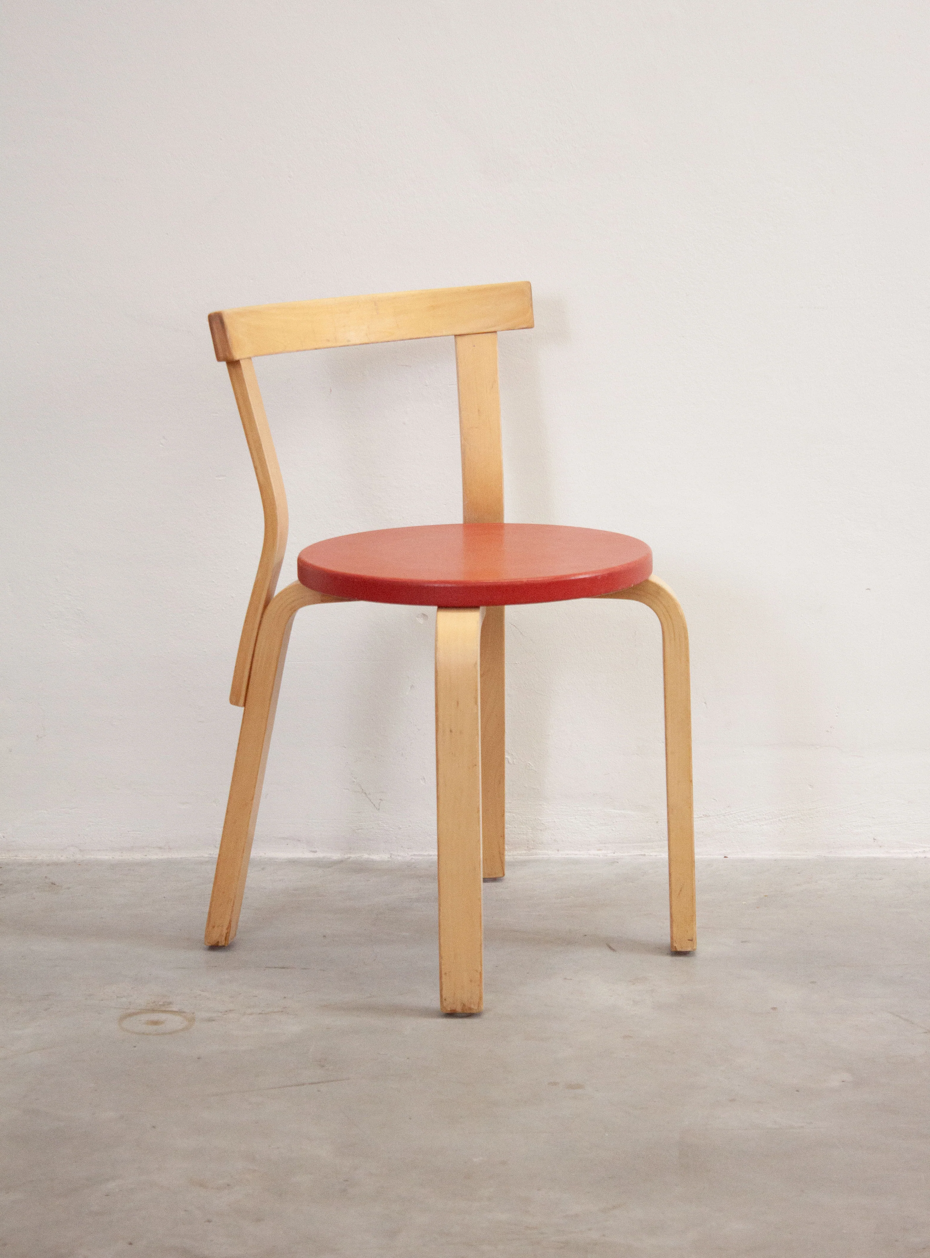 Artek Model 68 Chair by Alvar Aalto (Red)