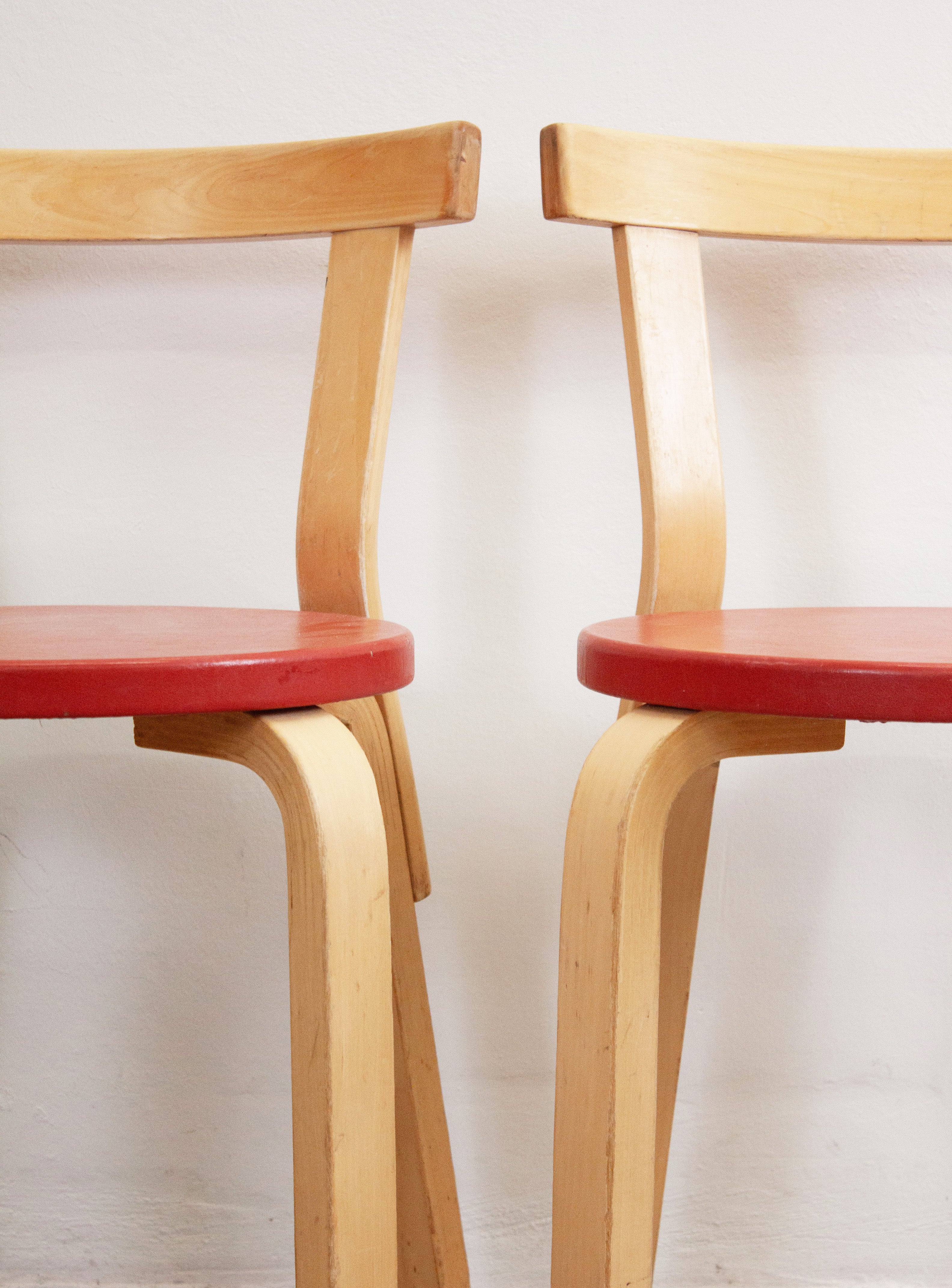 Artek Model 68 Chair by Alvar Aalto (Red) - Image 16