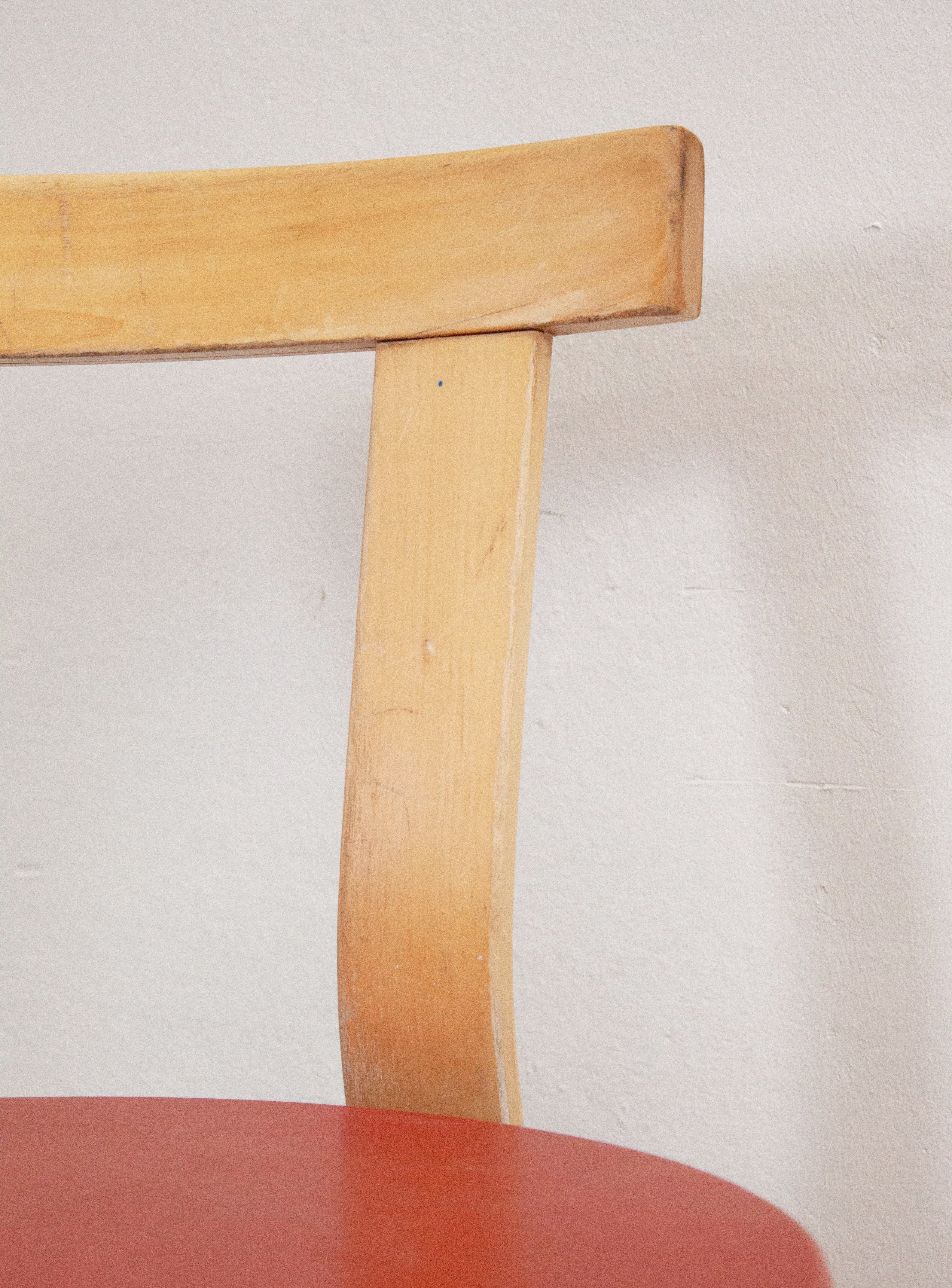Artek Model 68 Chair by Alvar Aalto (Red) - Image 25