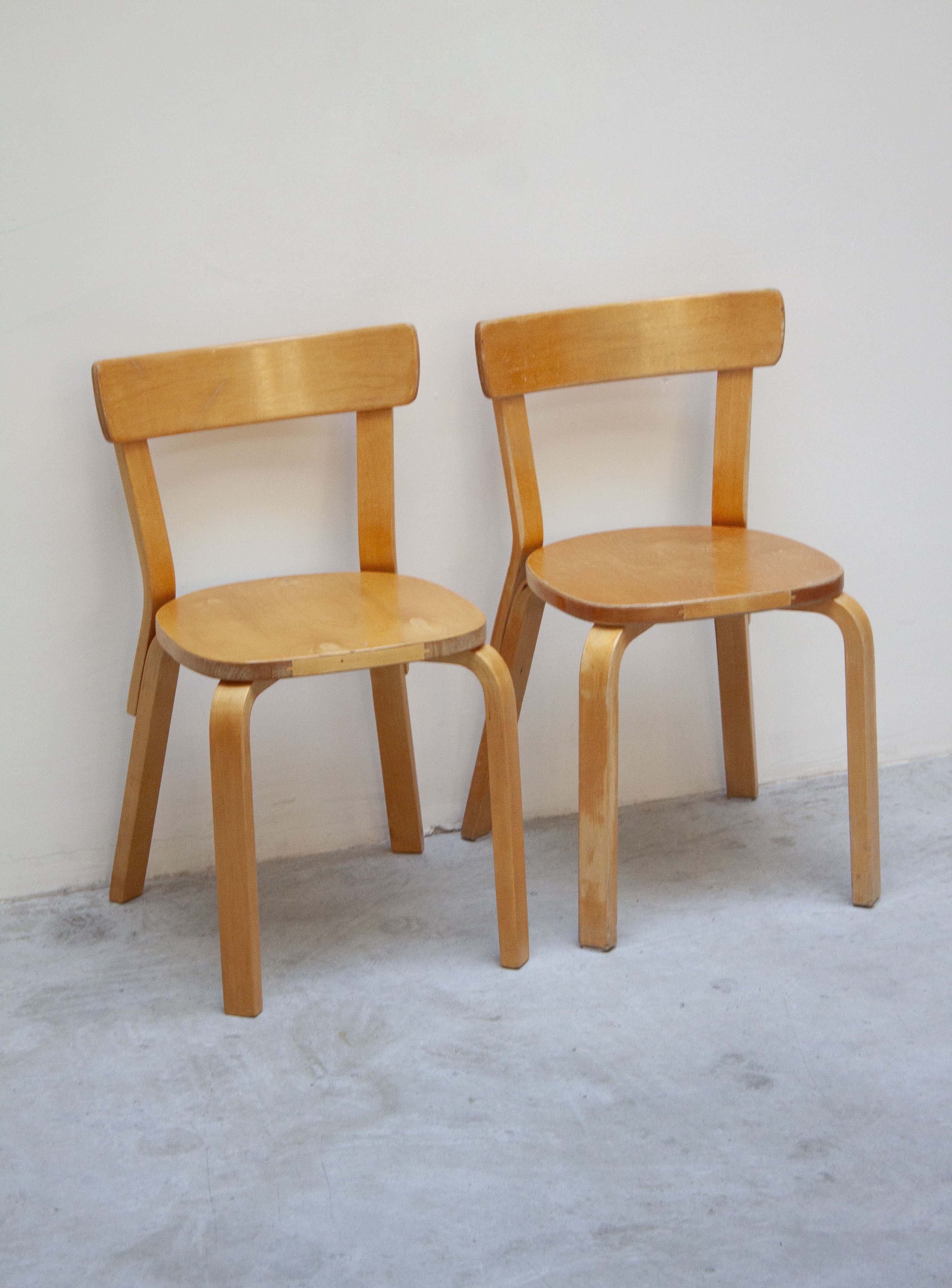 Artek Model 69 Chairs by Alvar Aalto (Birch) - Image 17