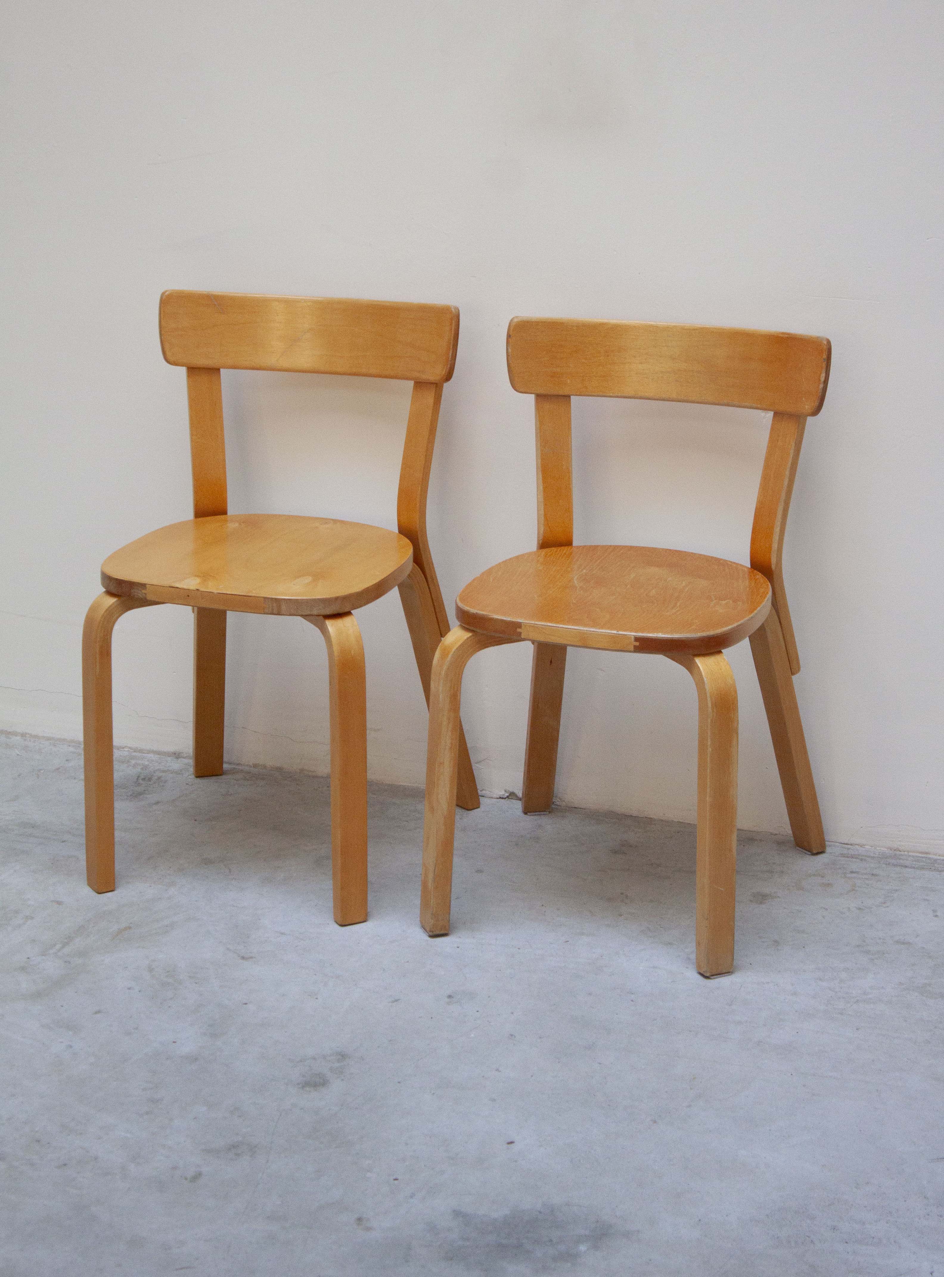 Artek Model 69 Chairs by Alvar Aalto (Birch) - Image 25