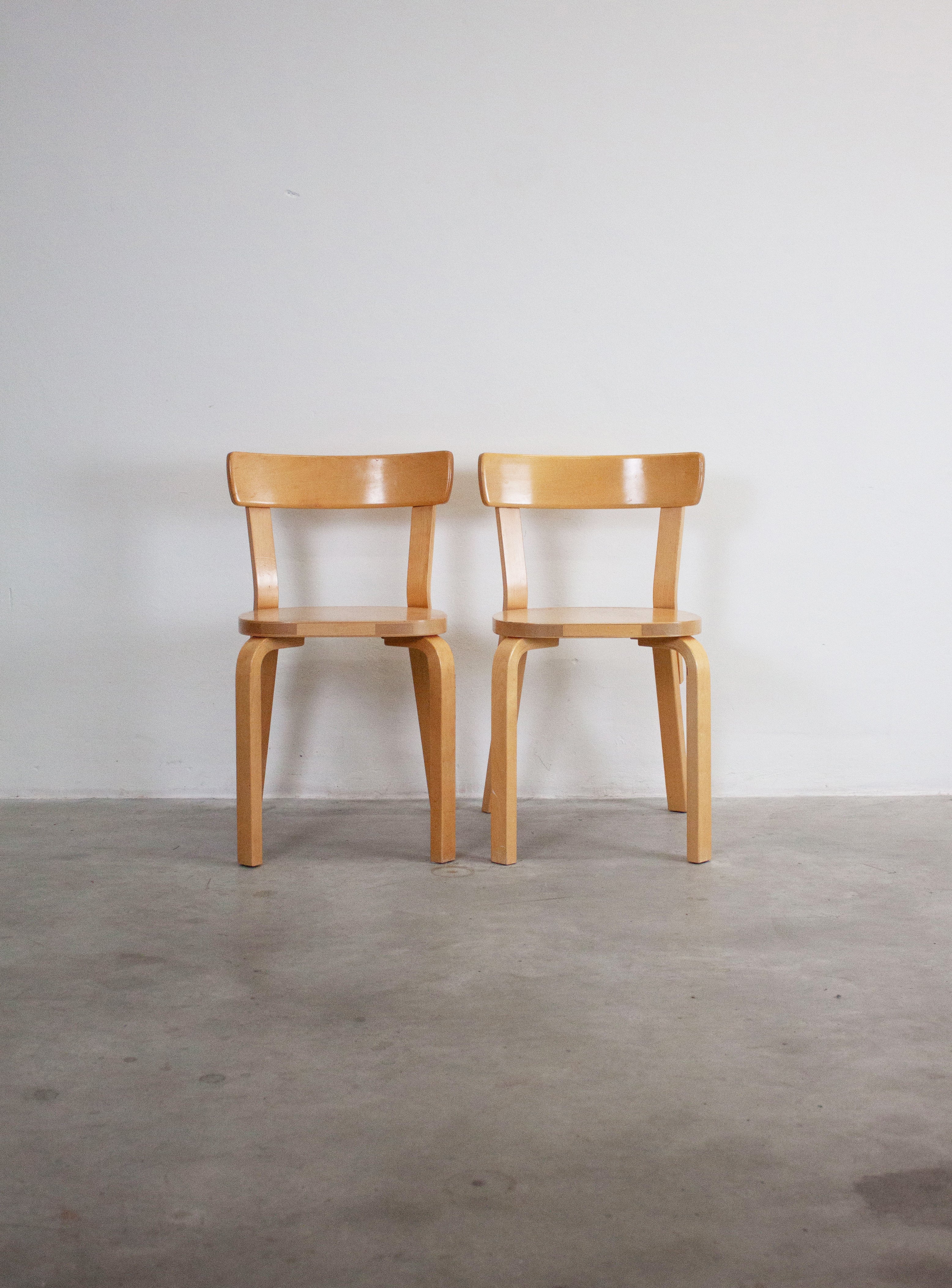 Artek Model 69 Chairs by Alvar Aalto (Birch) - Image 4