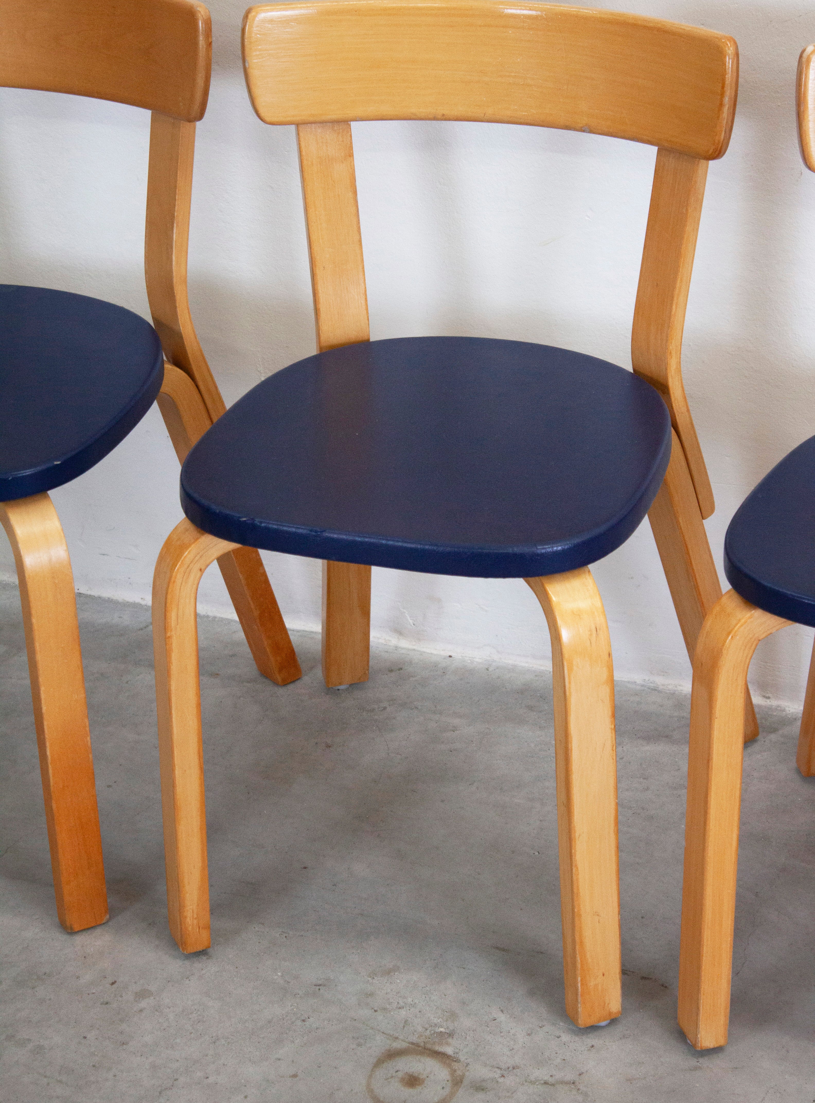 Artek Model 69 Chairs by Alvar Aalto (Blue) - Image 11