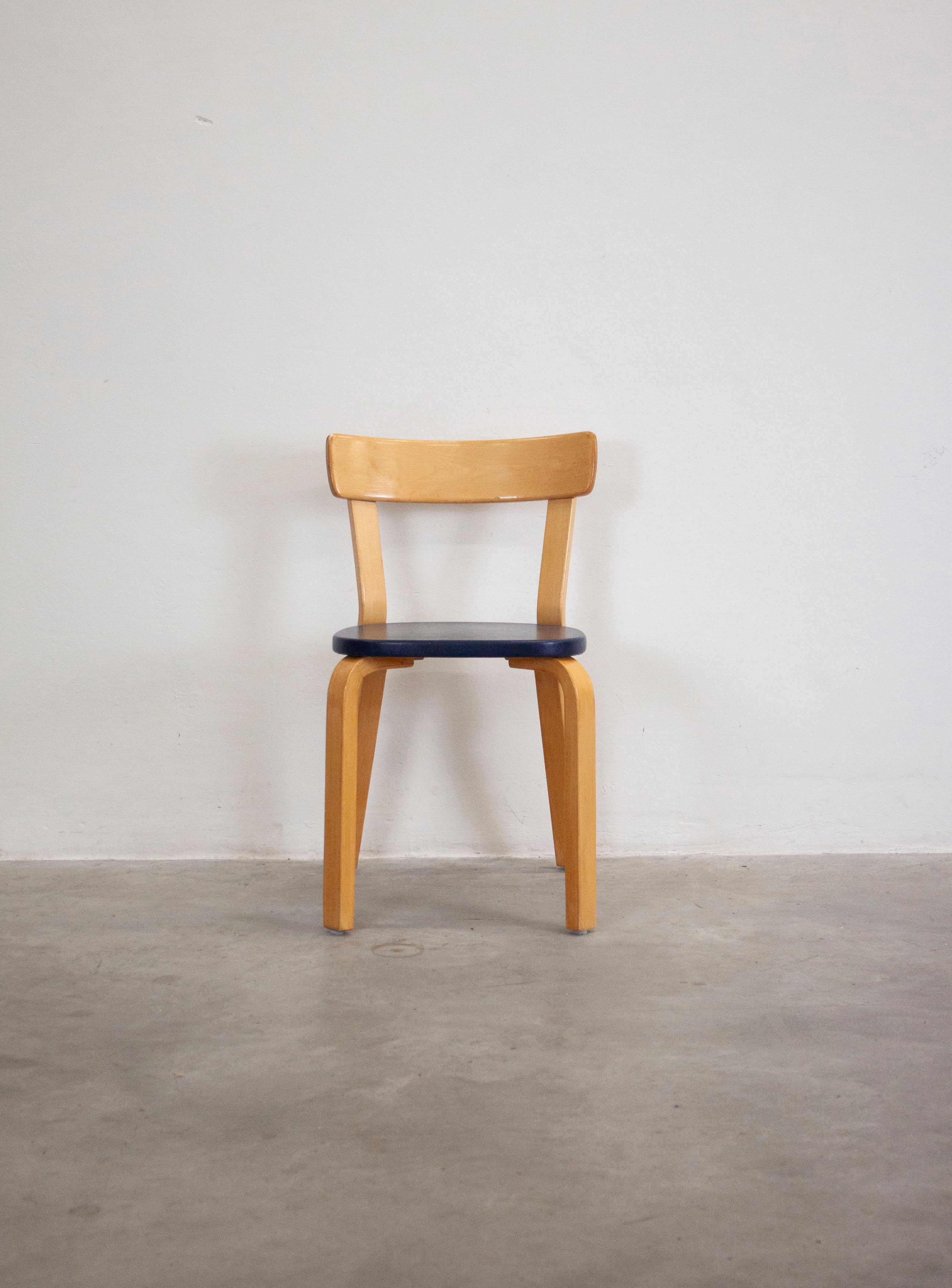 Artek Model 69 Chairs by Alvar Aalto (Blue) - Image 3