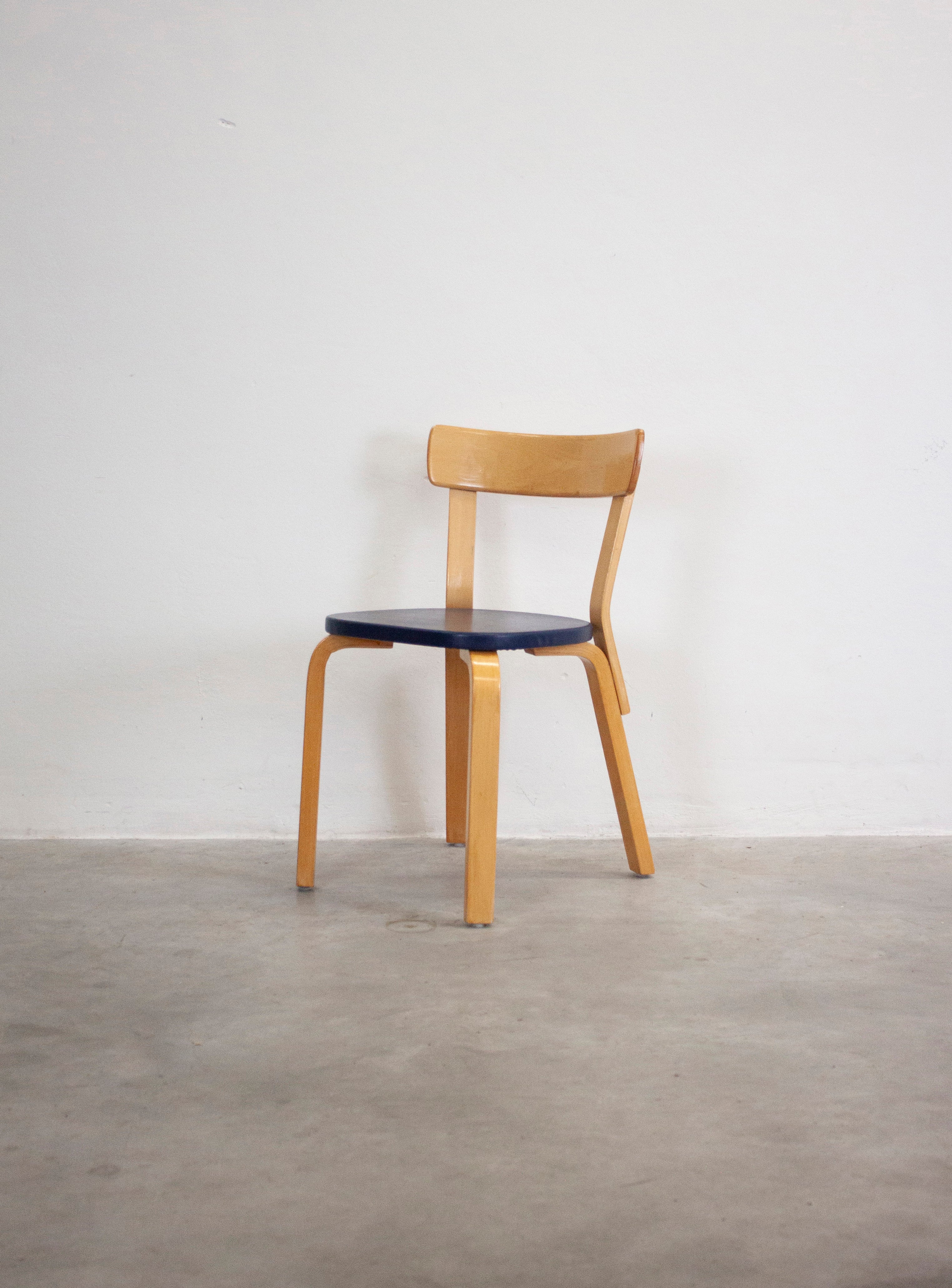Artek Model 69 Chairs by Alvar Aalto (Blue) - Image 4