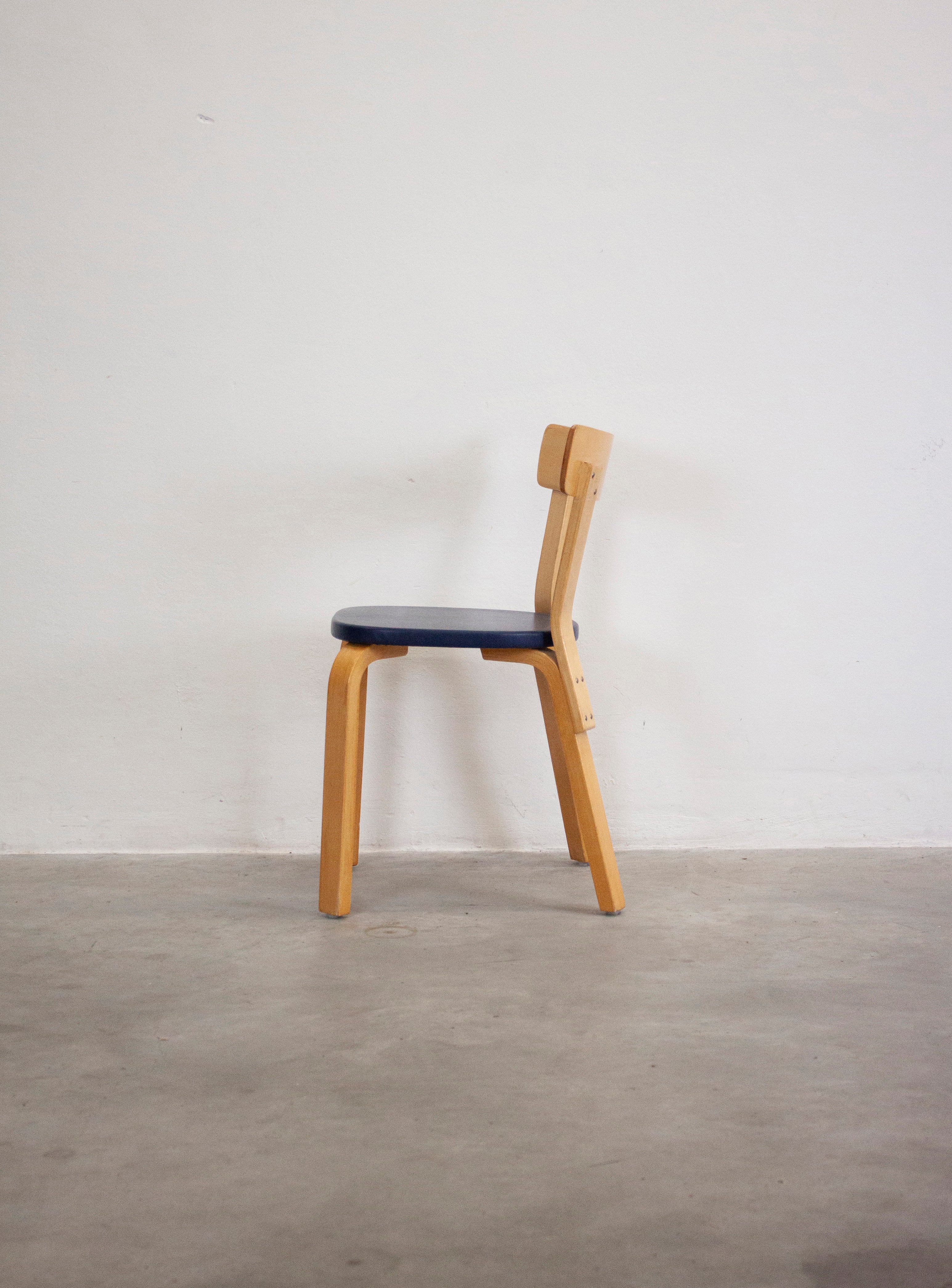 Artek Model 69 Chairs by Alvar Aalto (Blue) - Image 5